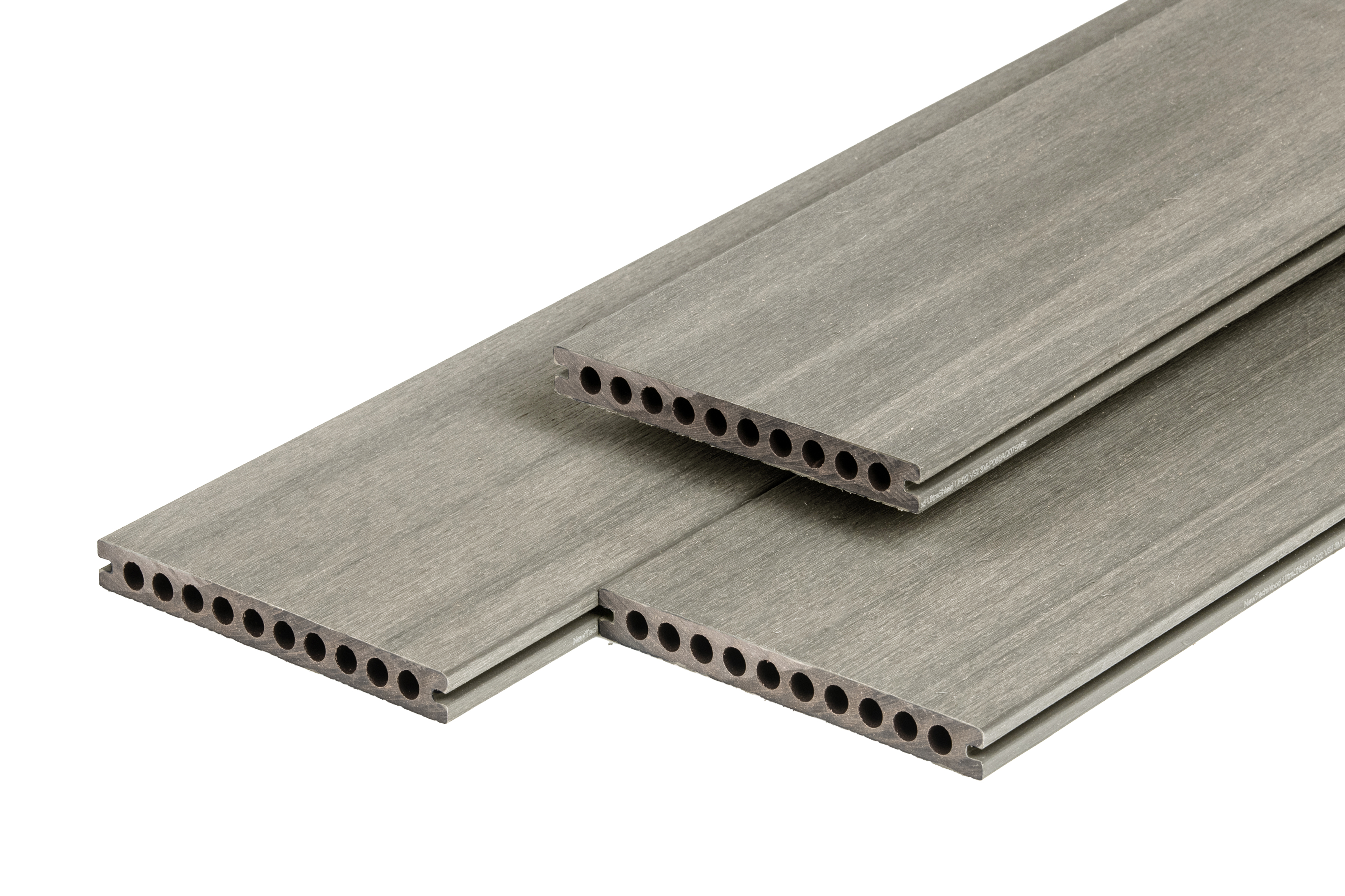 PuraShield WPC-Terrassendielen 2,3 x 21,0 x 300 cm Clipsystem, Halbmassiv, light grey