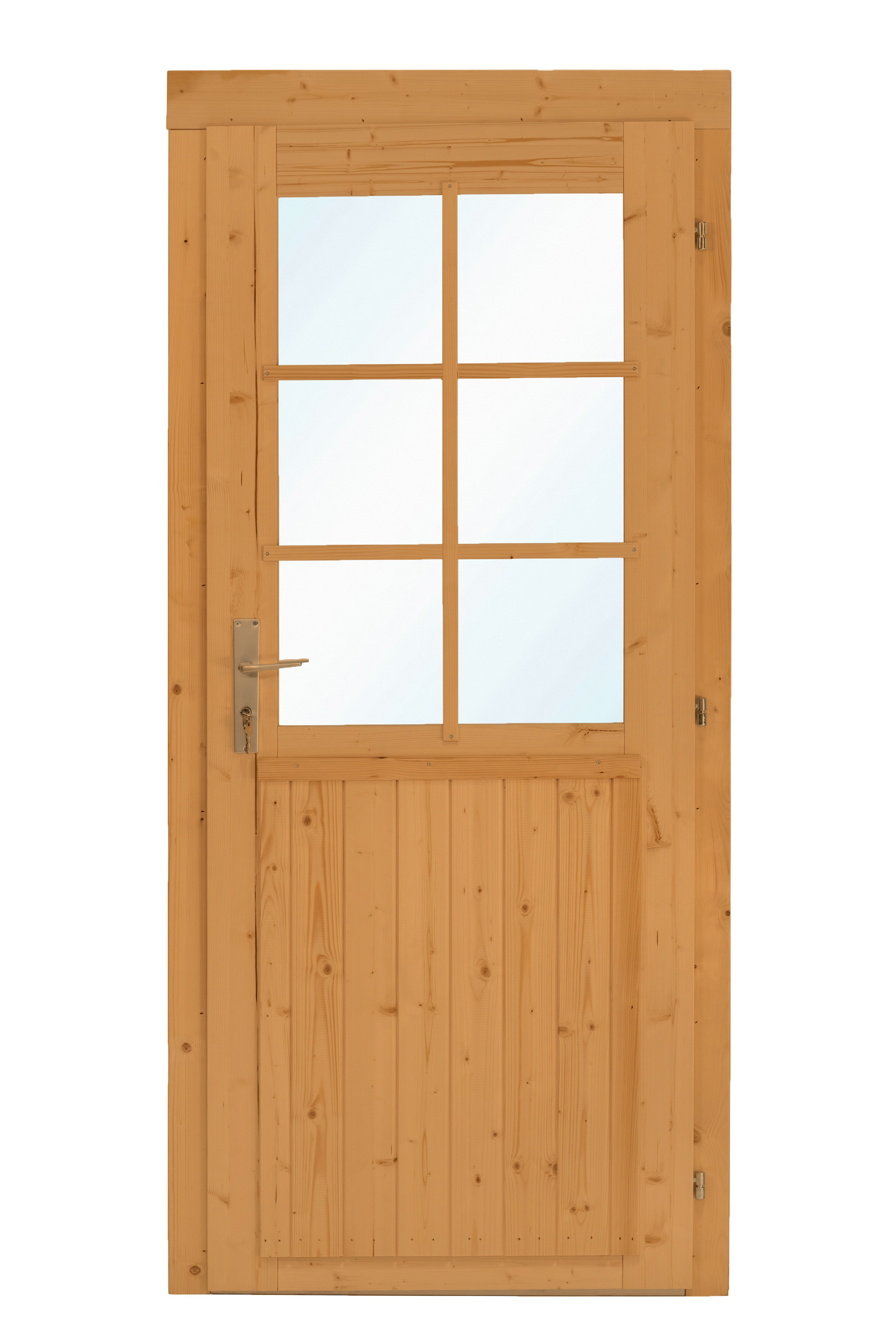 Deur enkel met raam D6 RS vuren 90,5 x 196 cm | bruin geïmpregneerd