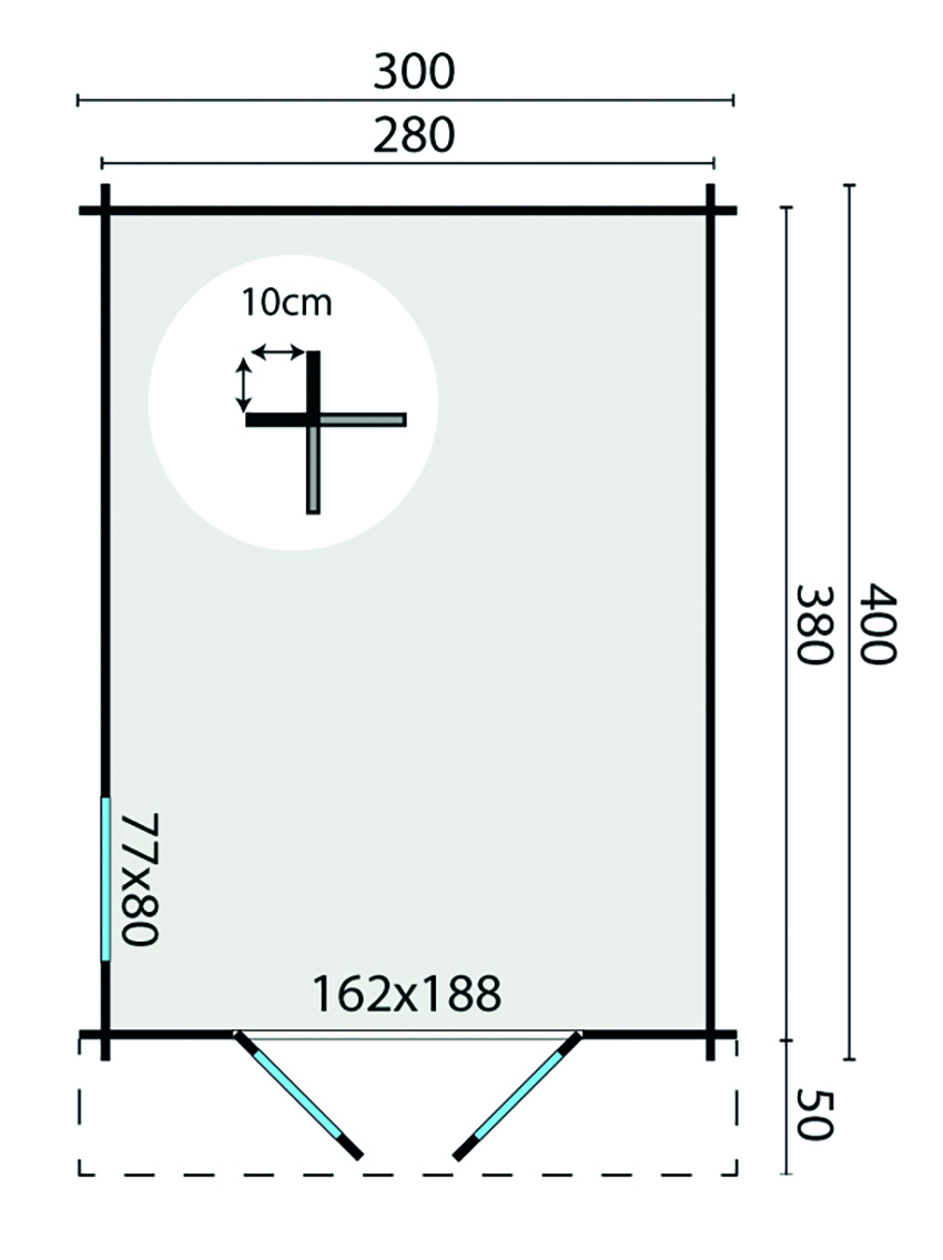 Blokhut - Tuinhuis Peggie | 40 mm | bruin geïmpregneerd Blokhut - Tuinhuis Peggie | 40 mm | bruin geïmpregneerd