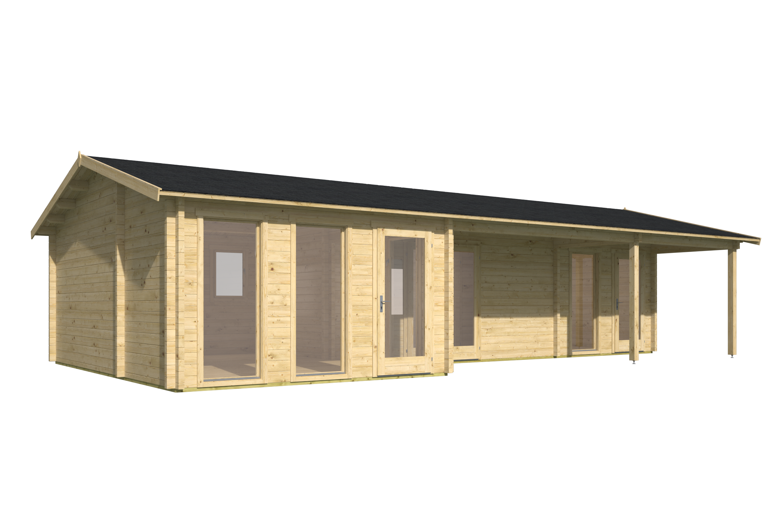 Blokhut - Tuinhuis Letterkenny | 70 mm | vuren grijs geïmpregneerd