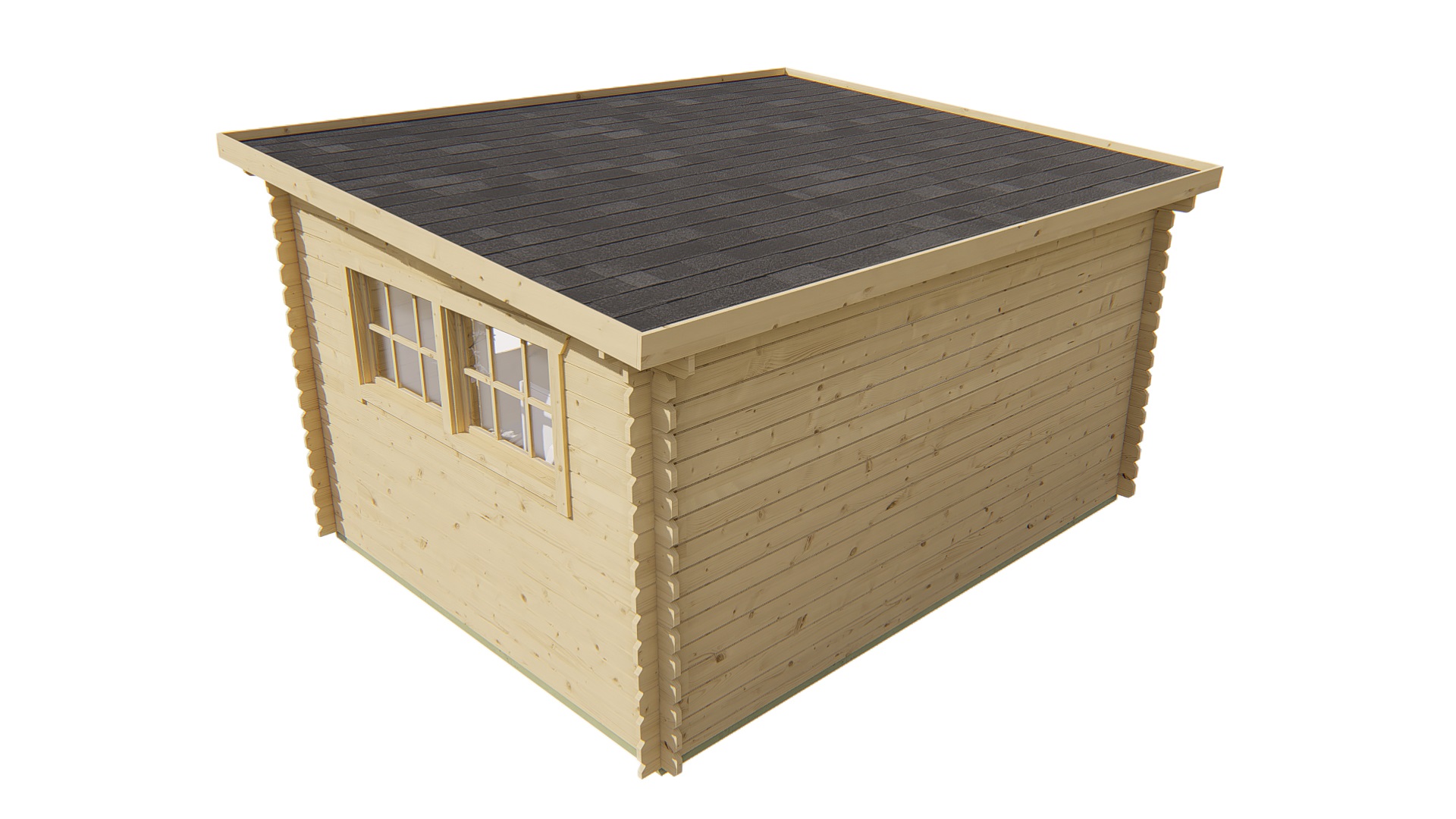 Blokhut - Tuinhuis Loya | 28 mm | vuren groen geïmpregneerd Blokhut - Tuinhuis Loya | 28 mm | vuren groen geïmpregneerd