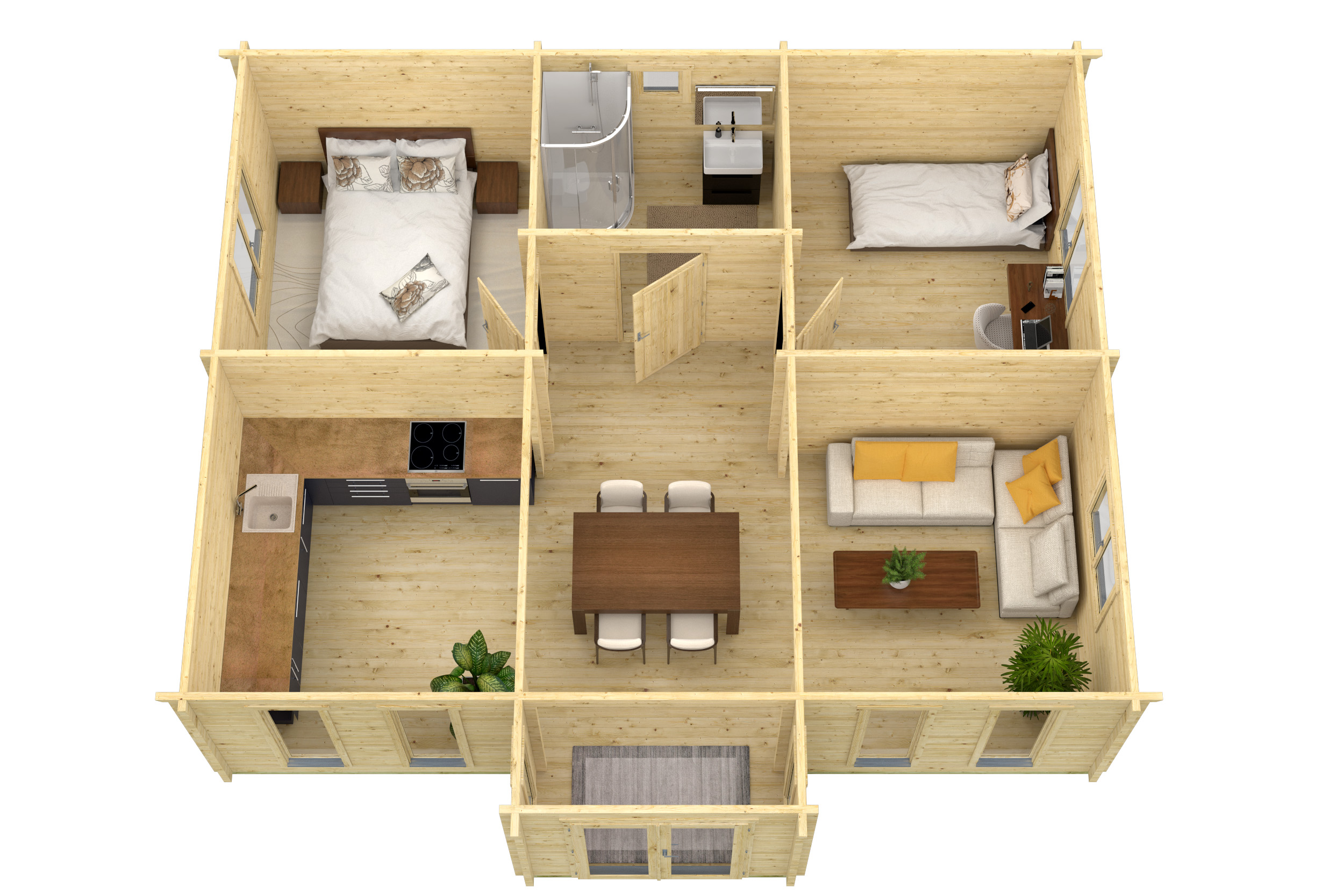 Blokhut - Tuinhuis Mullingar | 70 mm | vuren honinggeel geïmpregneerd Blokhut - Tuinhuis Mullingar | 70 mm | vuren honinggeel geïmpregneerd