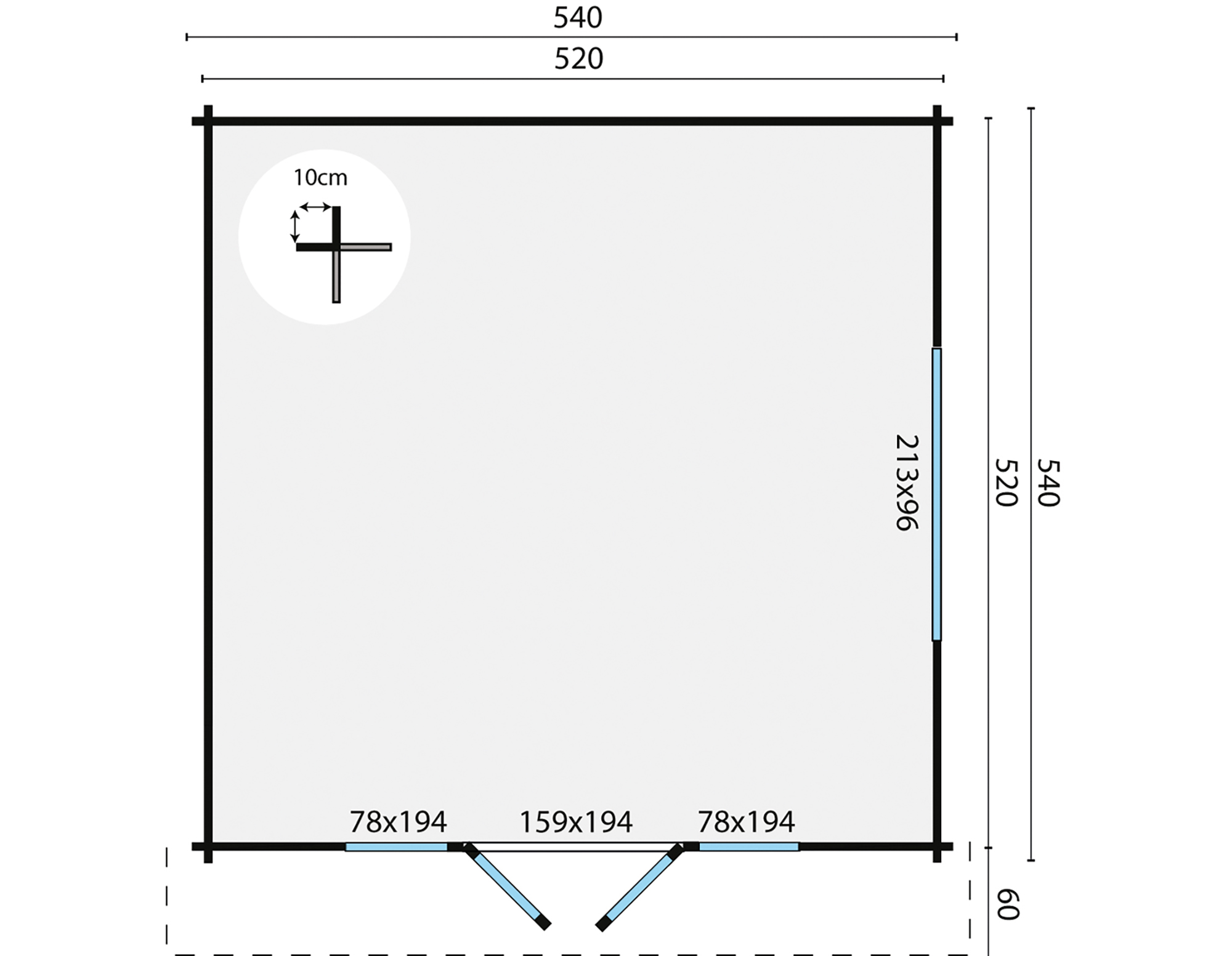 Blokhut - Tuinhuis Southampton | 58 mm | vuren bruin geïmpregneerd Blokhut - Tuinhuis Southampton | 58 mm | vuren bruin geïmpregneerd