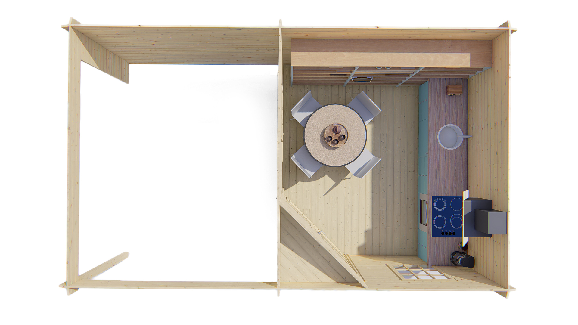 Blokhut - Tuinhuis Christoffer | 28 mm | vuren grijs geïmpregneerd