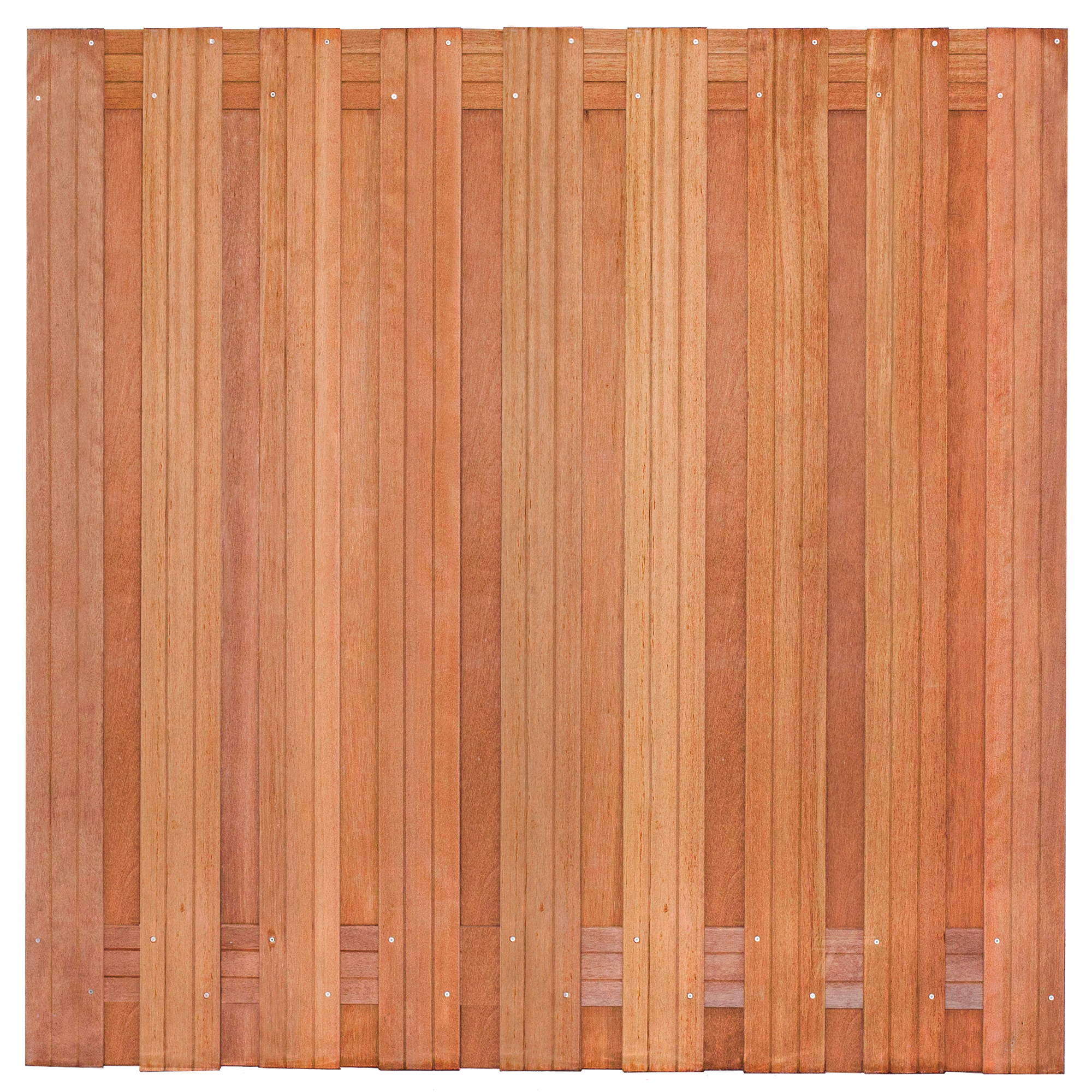 Tuinscherm hardhout kunstmatig gedroogd, 19-planks (17 + 2) Harlingen 180 x 180 cm