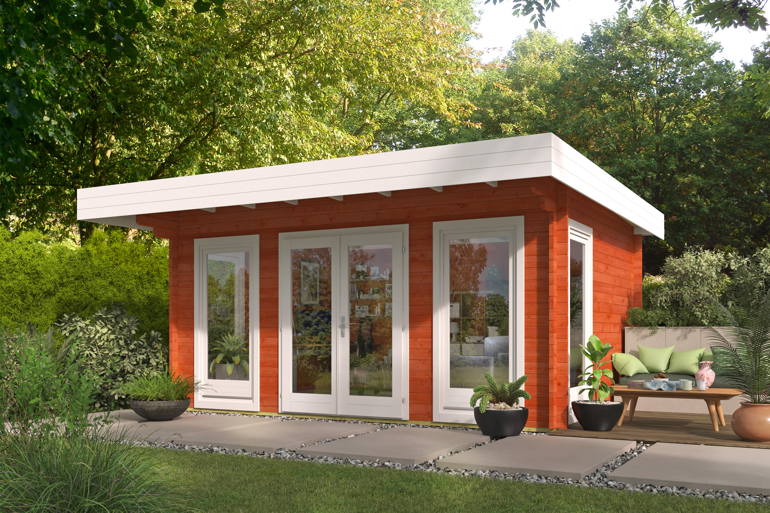 Blokhut - Tuinhuis Yorick | 44 mm | vuren onbehandeld Blokhut - Tuinhuis Yorick | 44 mm | vuren onbehandeld