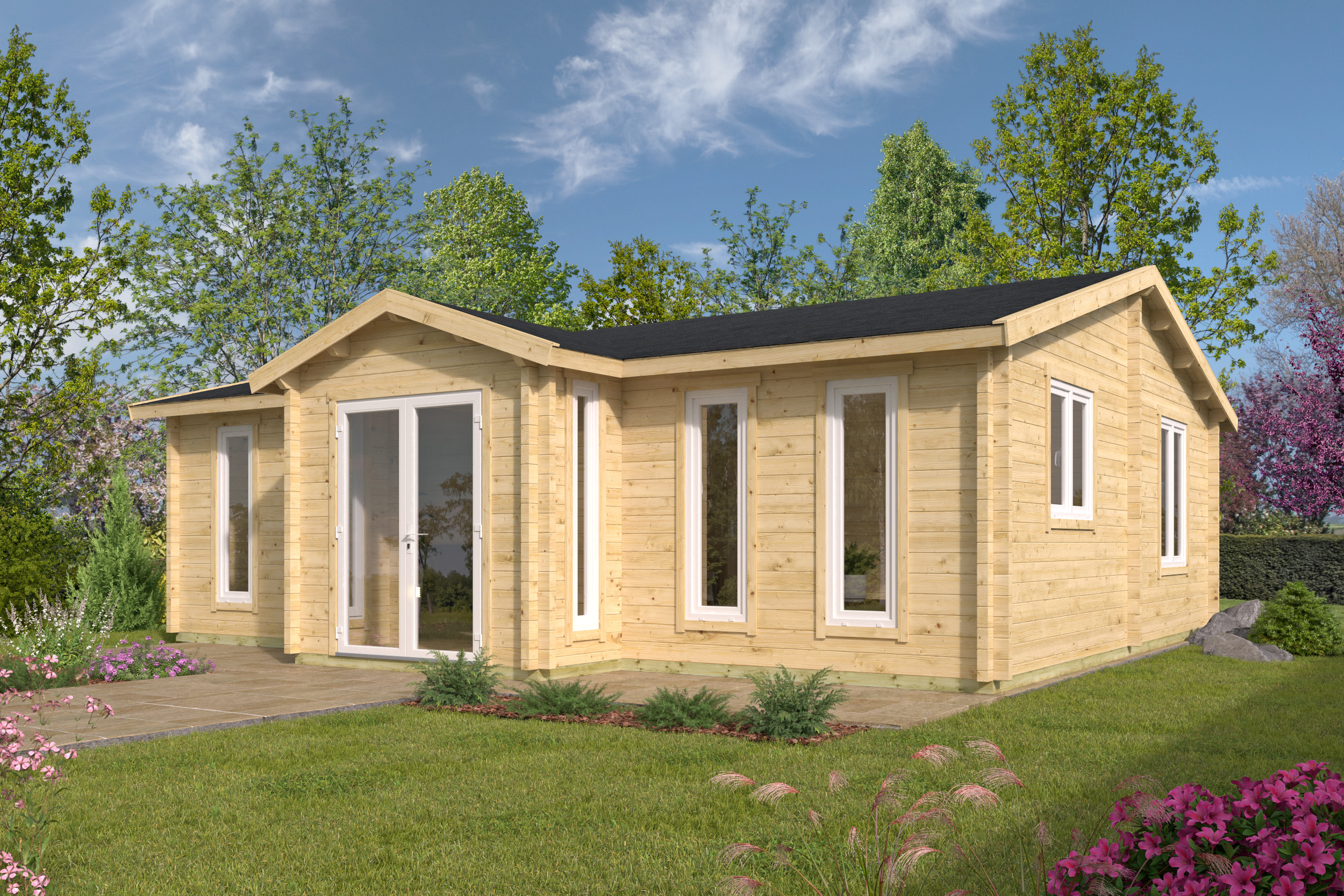 Blokhut - Tuinhuis Mullingar | 70 mm | vuren groen geïmpregneerd