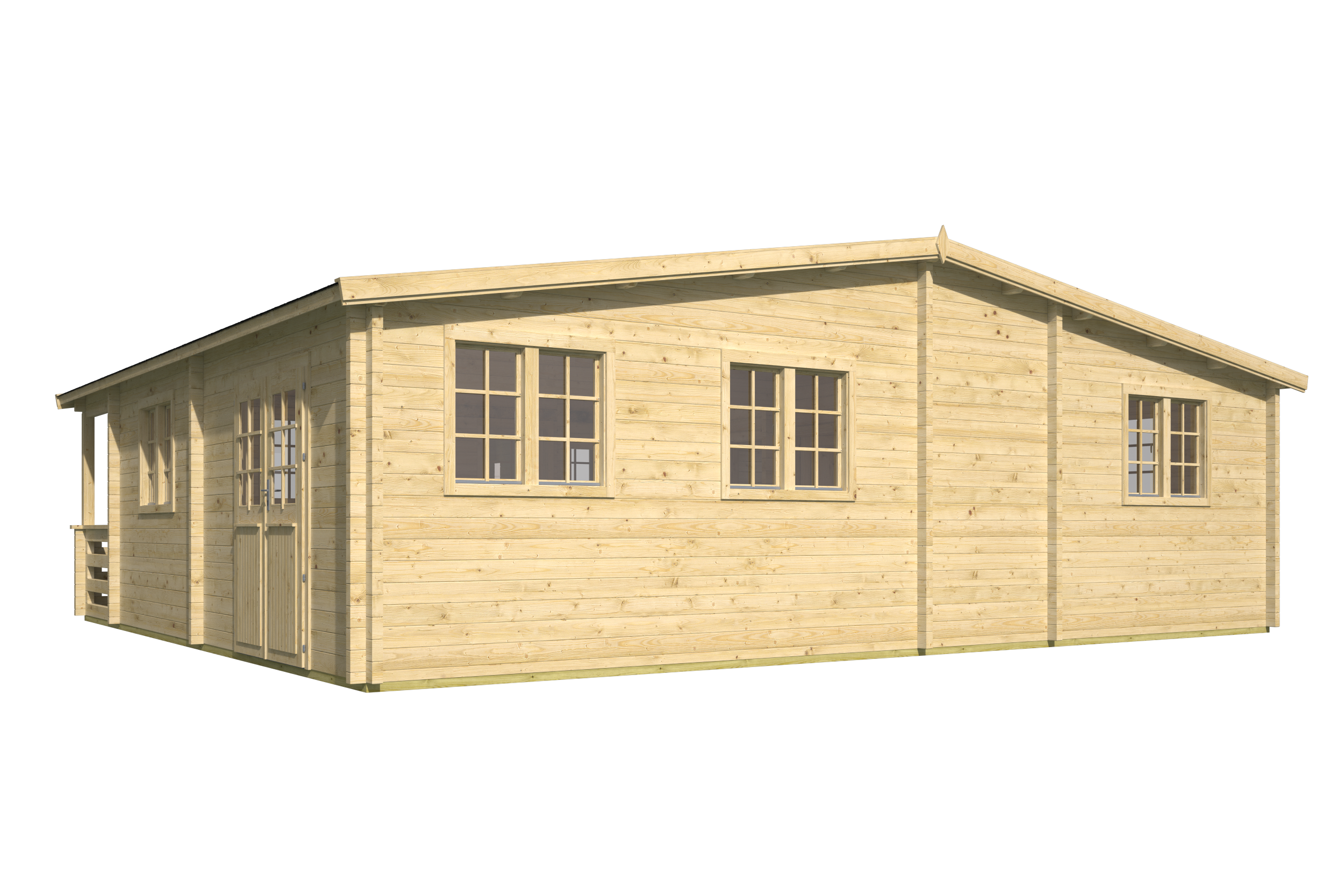 Blokhut - Tuinhuis Azores | 70 mm | vuren bruin geïmpregneerd Blokhut - Tuinhuis Azores | 70 mm | vuren bruin geïmpregneerd