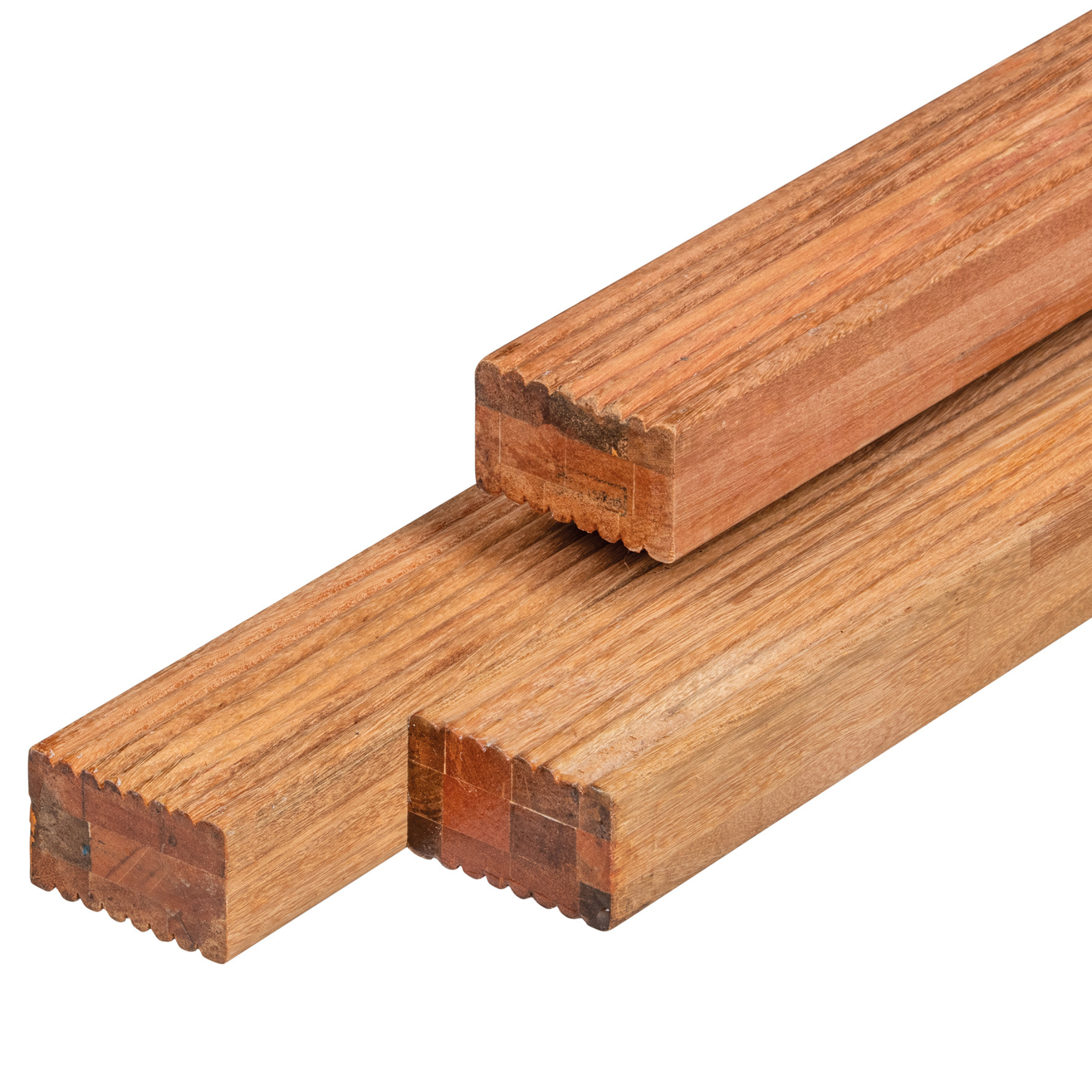 Hoofdafbeelding Bangkirai hardhout regel 4,4 x 6,8 x 395 cm kunstmatig gedroogd, geschaafd, gelamineerd, gevingerlast, 4 ronde hoeken