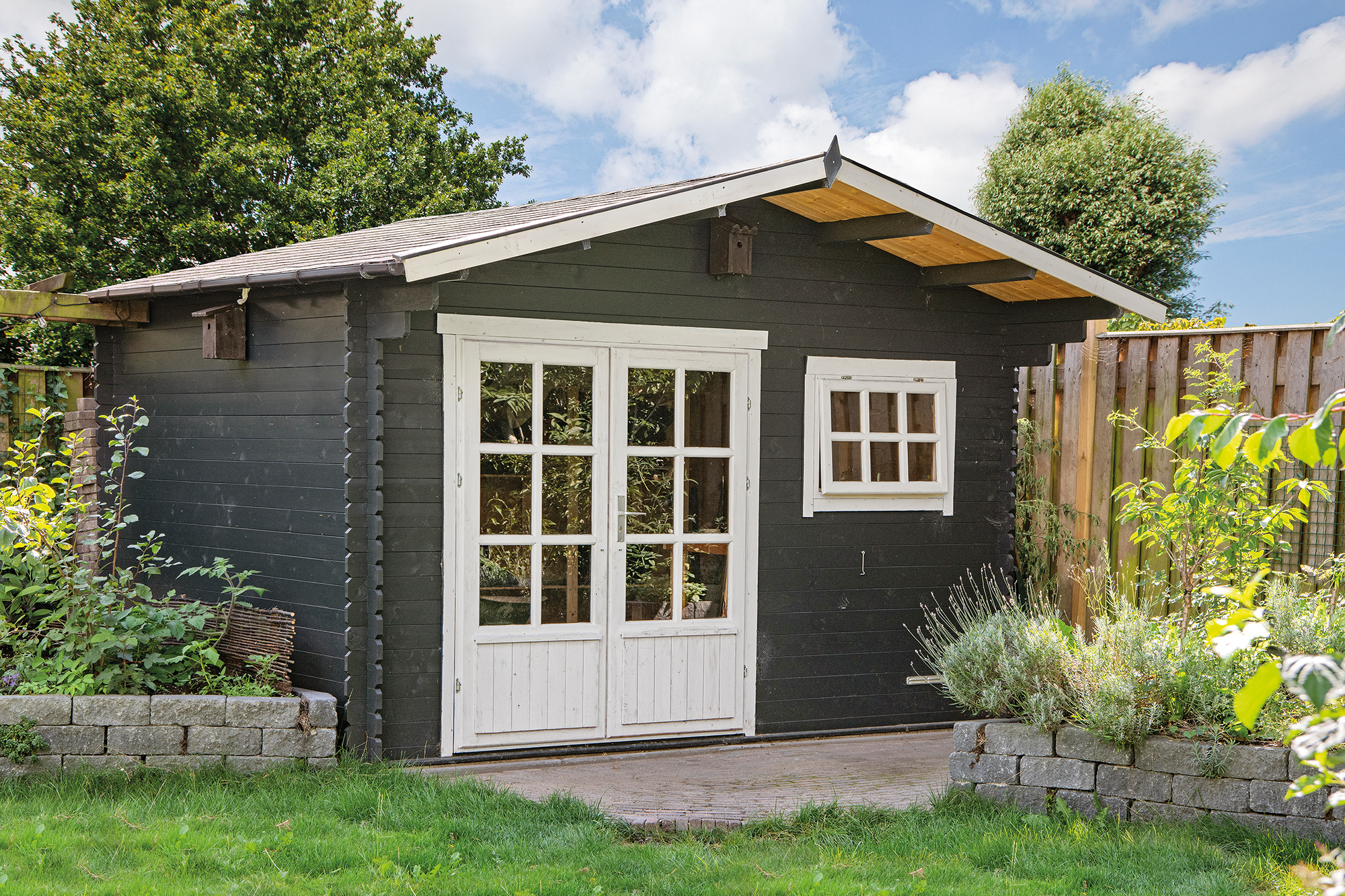 Blokhut - Tuinhuis Ingmar | 28 mm | vuren groen geïmpregneerd