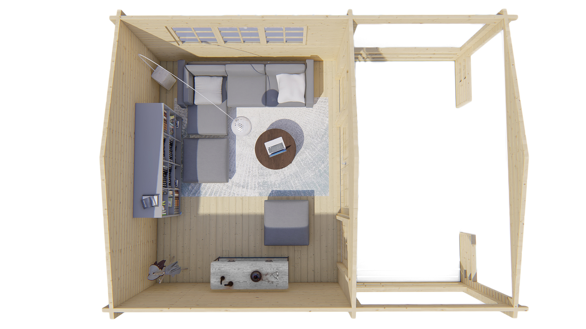 Blokhut - Tuinhuis Bolton | 58 mm | vuren honinggeel geïmpregneerd