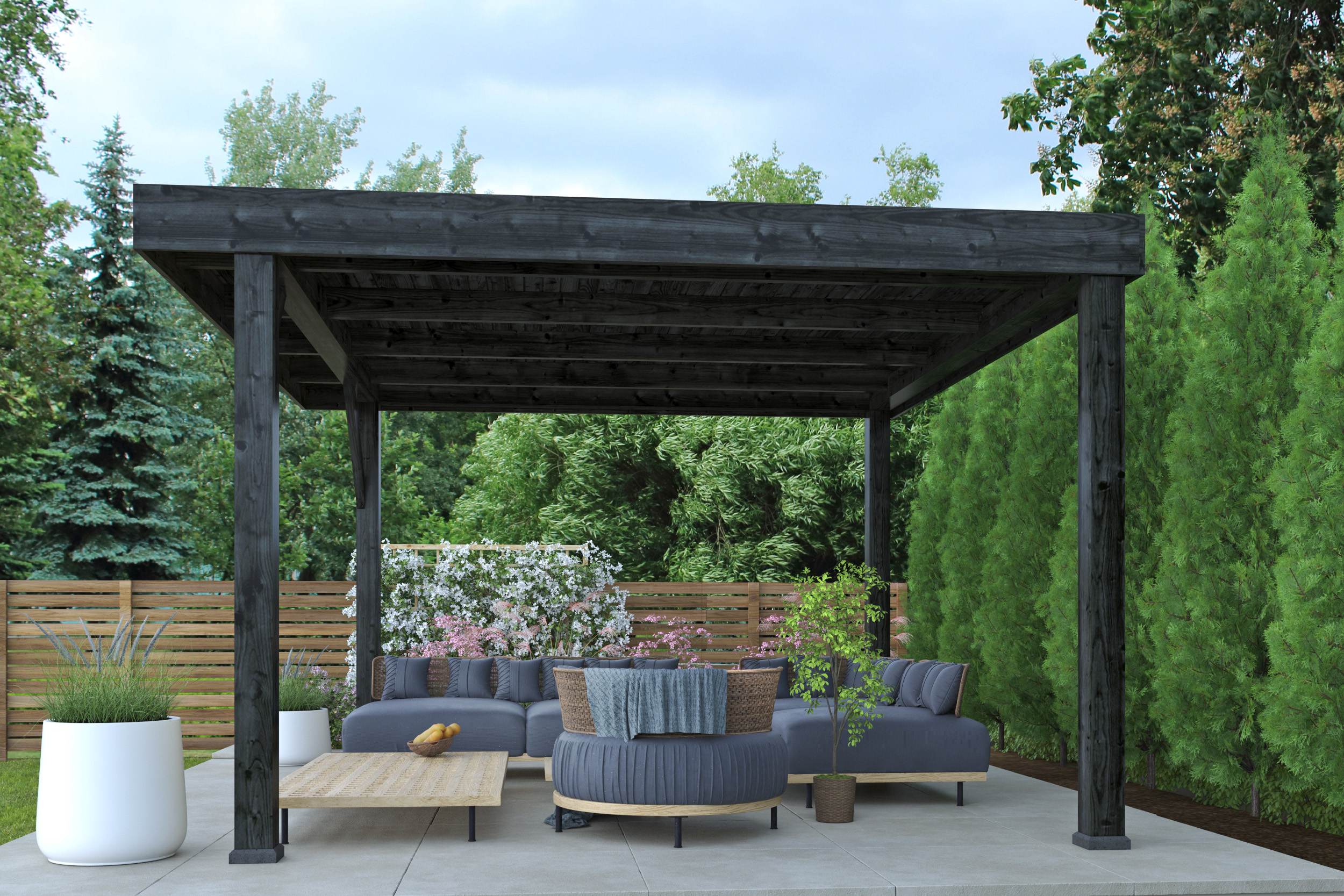 DHZ Rijssen Douglas 400 x 400 cm zwart geïmpregneerd