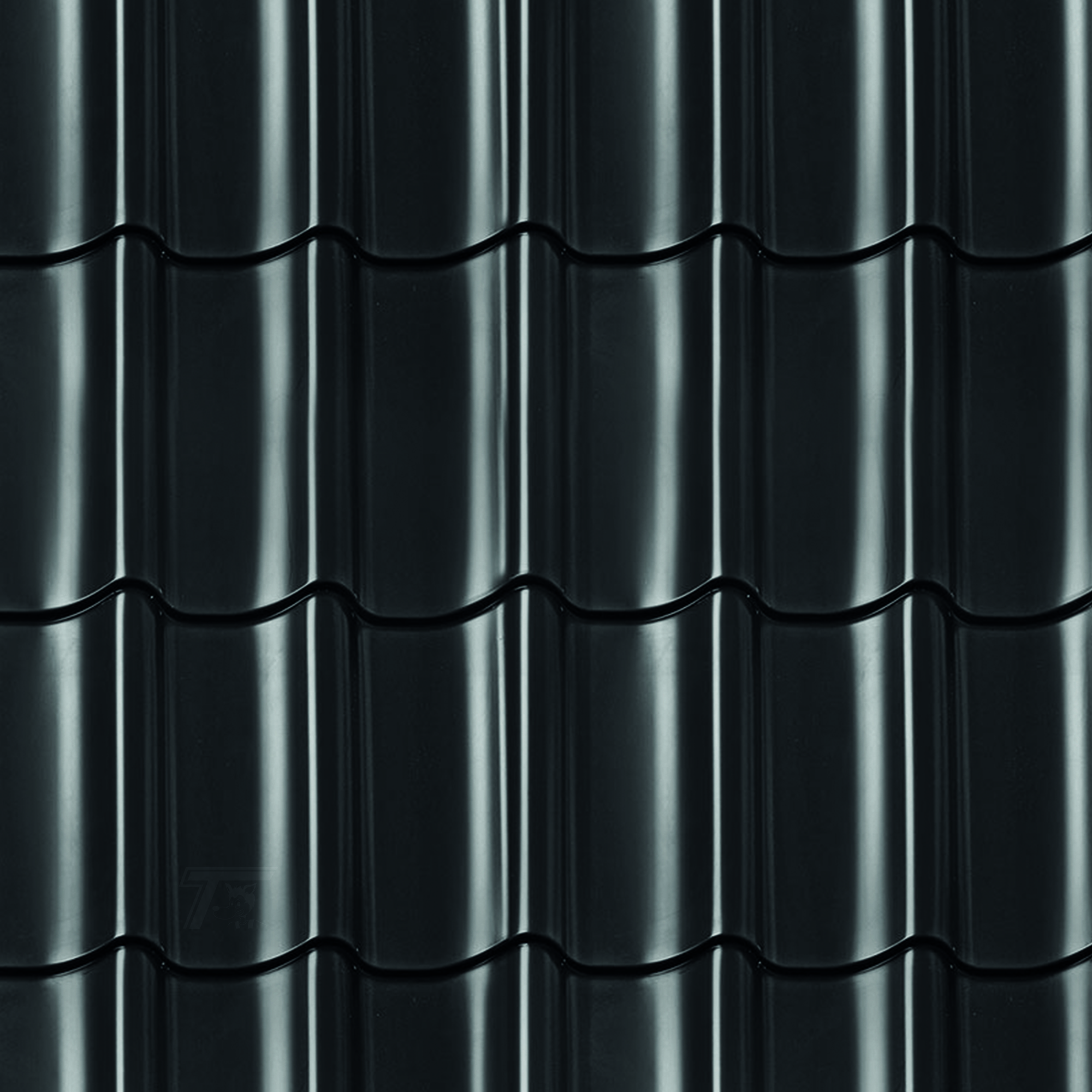 Roof tile profile panels black, Bo