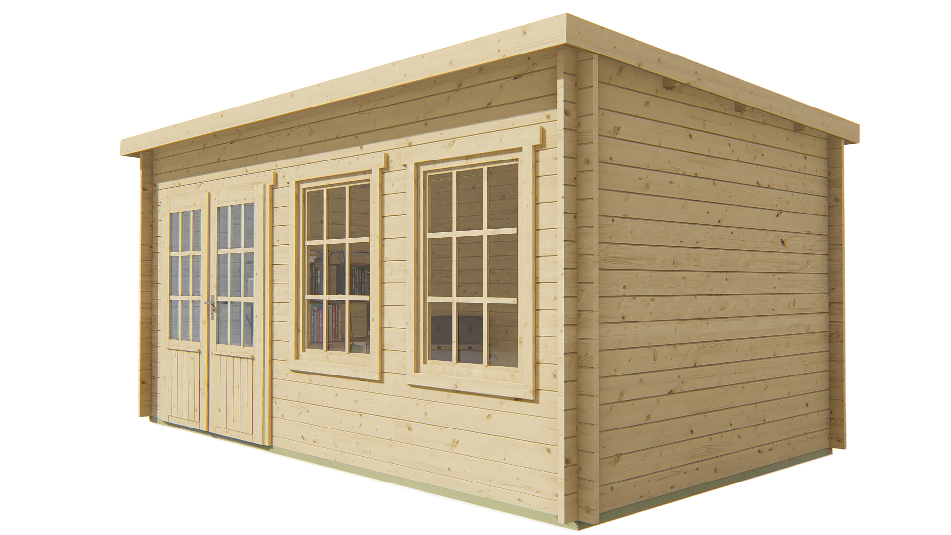 Blokhut - Tuinhuis Sadie | 40 mm | honinggeel geïmpregneerd Blokhut - Tuinhuis Sadie | 40 mm | honinggeel geïmpregneerd