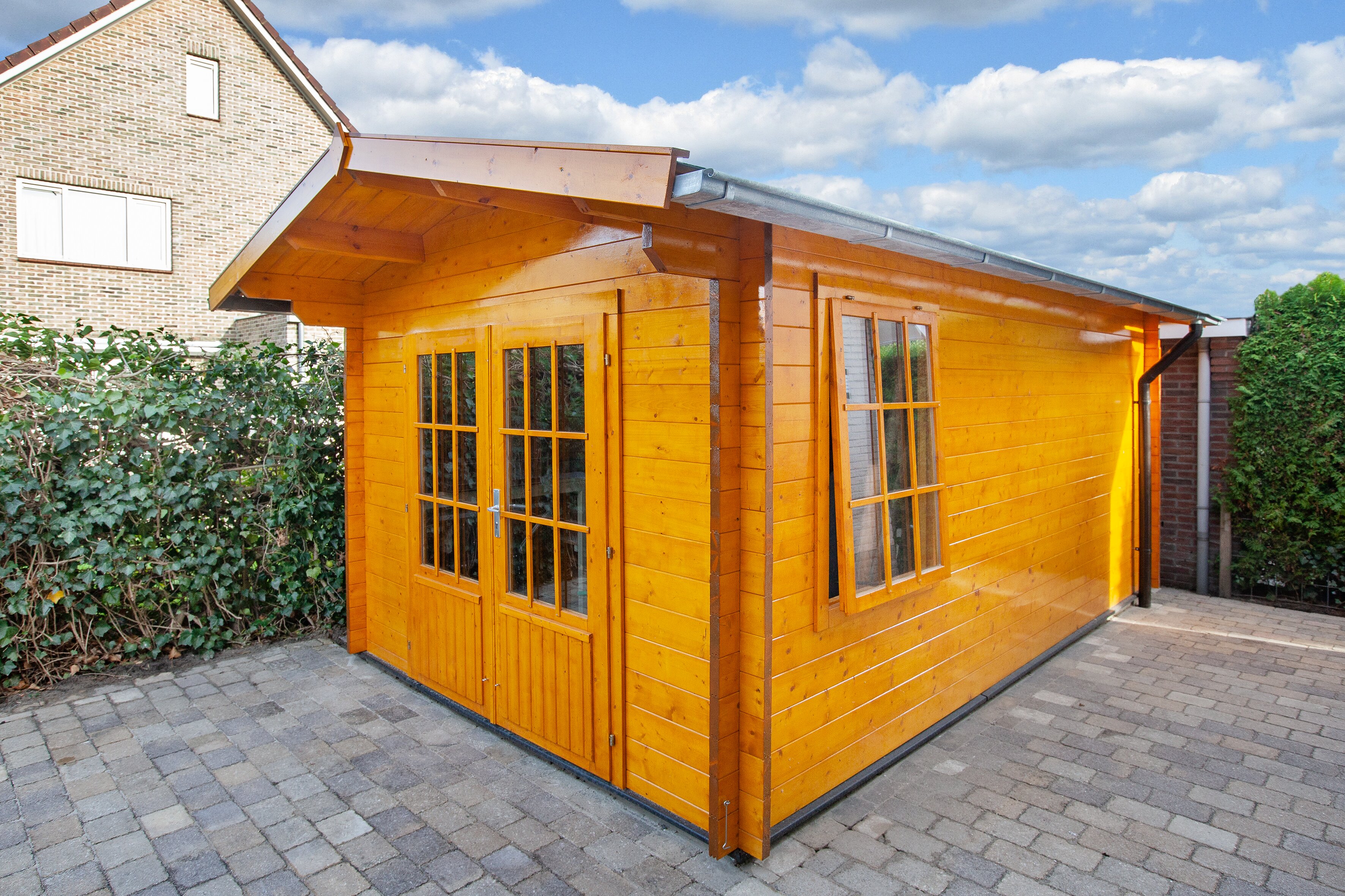 Blokhut - Tuinhuis Julia | 40 mm | vuren grijs geïmpregneerd