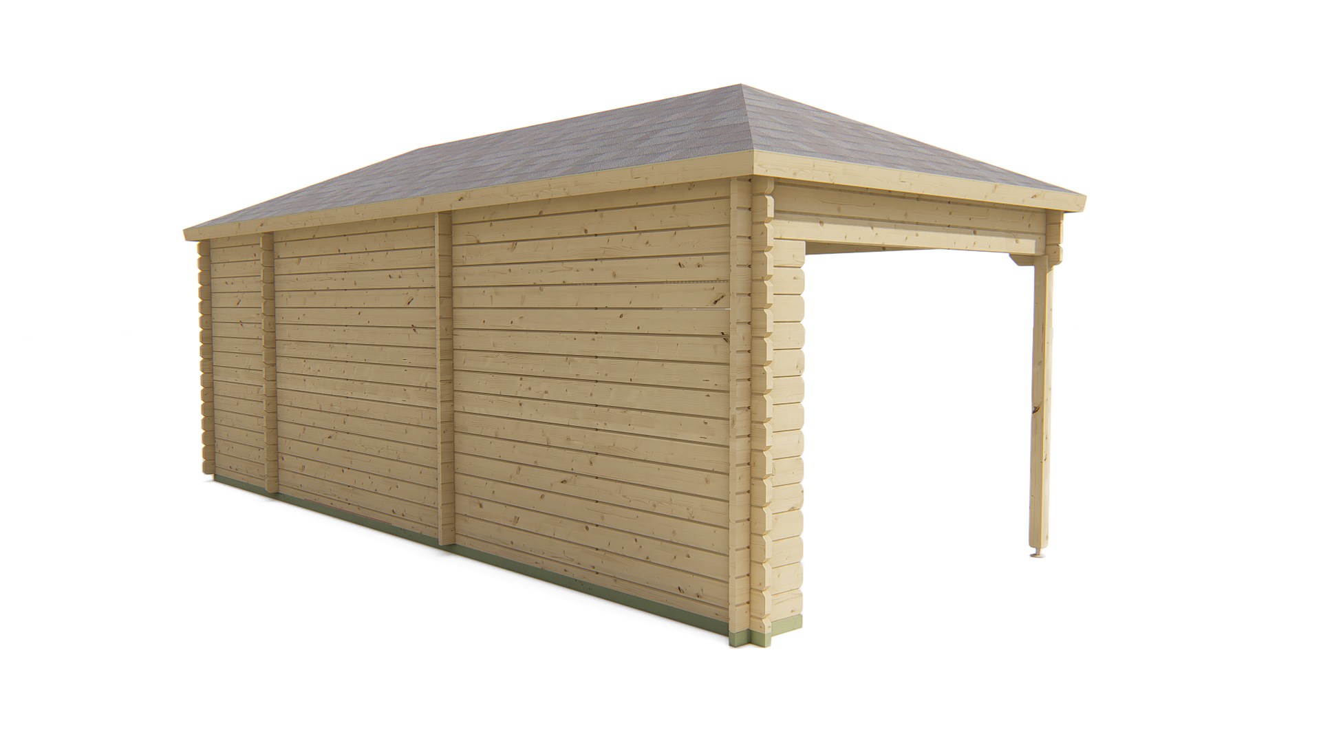 Olson Garden Shed - Log Cabin | 44mm | untreated