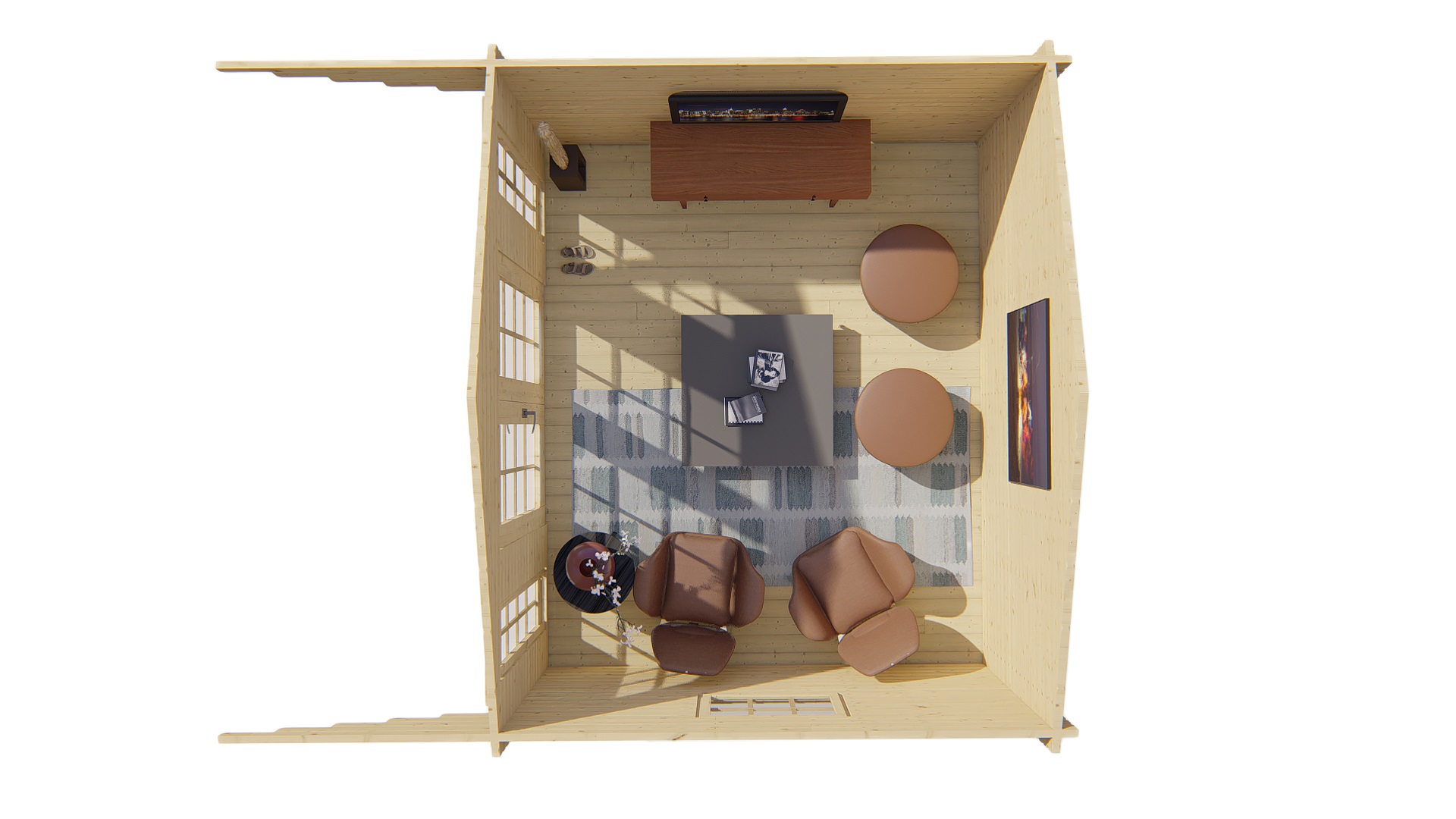 Blokhut - Tuinhuis Inglund | 44 mm | vuren onbehandeld Blokhut - Tuinhuis Inglund | 44 mm | vuren onbehandeld