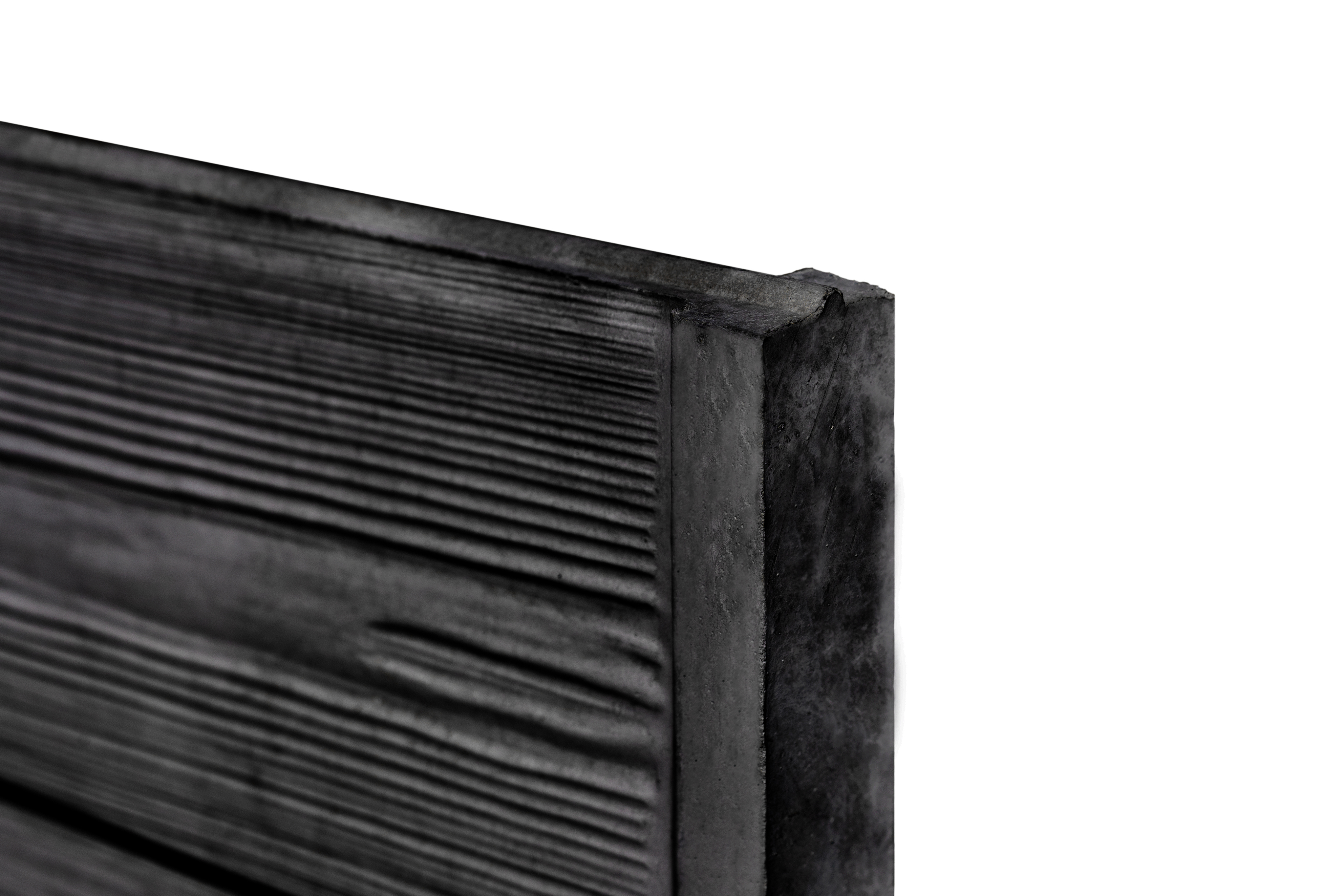 Berton©-motiefplaat smal antraciet gecoat H26 x D4,8 x L184 cm rabat-houtmotief