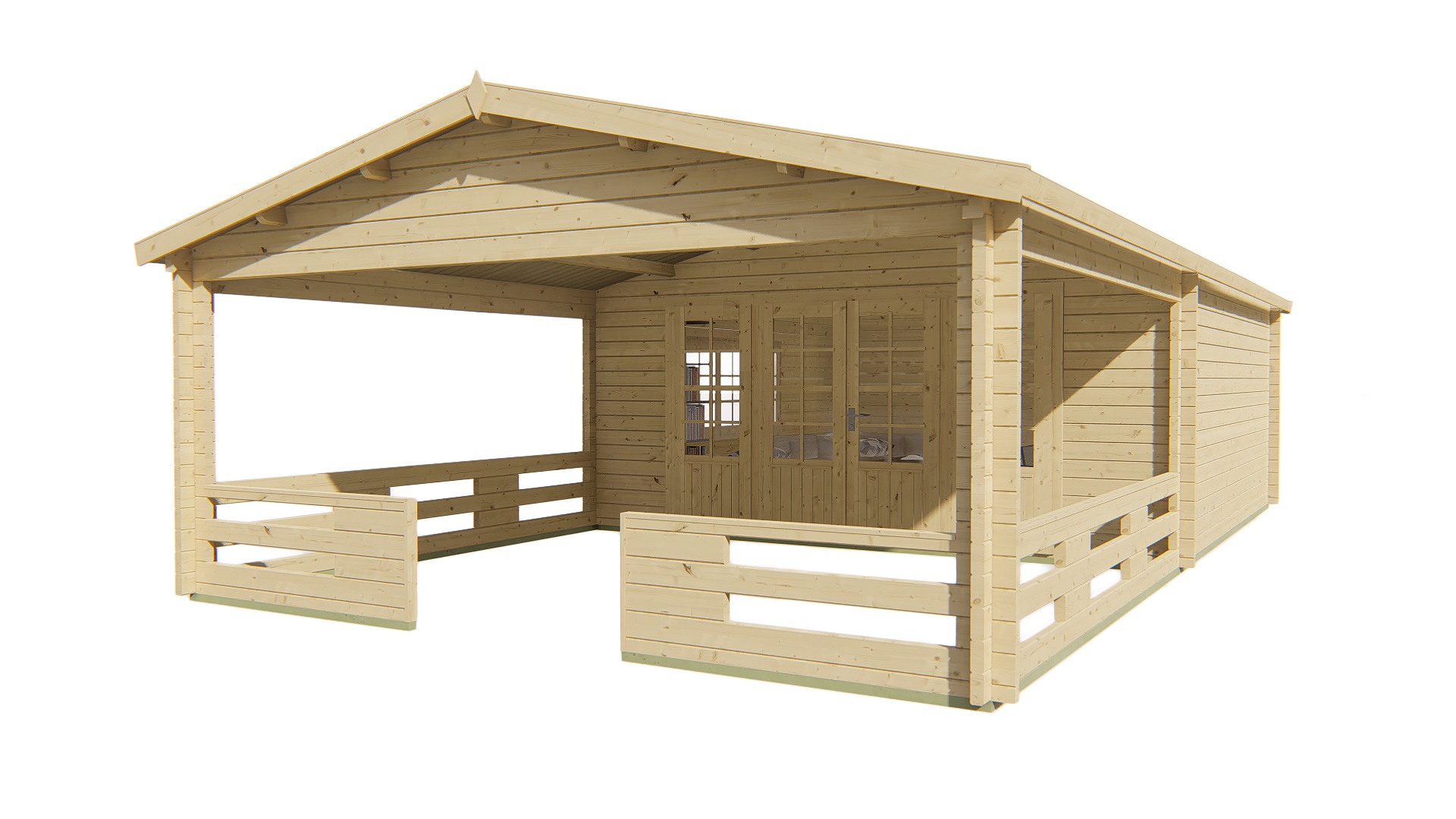 Blokhut - Tuinhuis Sheffield | 58 mm | vuren onbehandeld Blokhut - Tuinhuis Sheffield | 58 mm | vuren onbehandeld