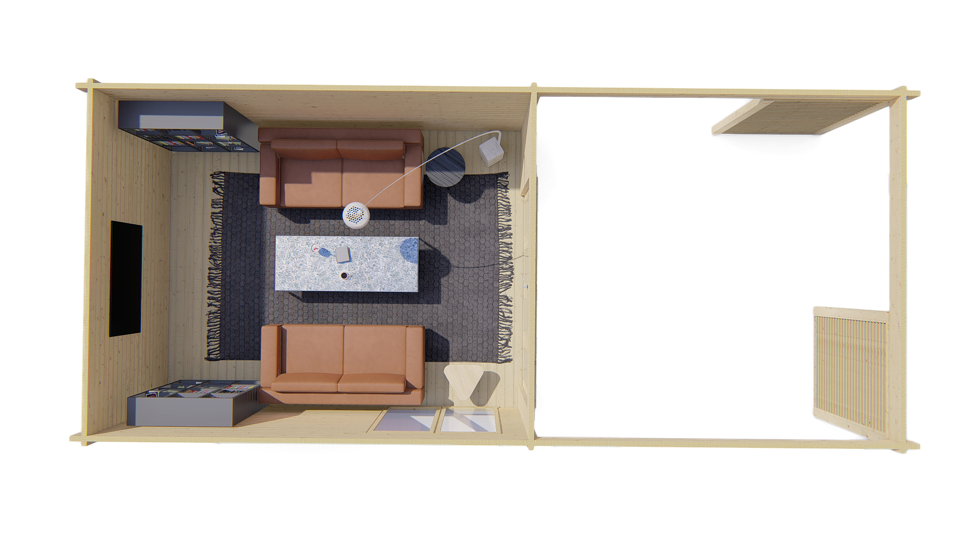 Blokhut - Tuinhuis Casper | 58 mm | vuren grijs geïmpregneerd Blokhut - Tuinhuis Casper | 58 mm | vuren grijs geïmpregneerd