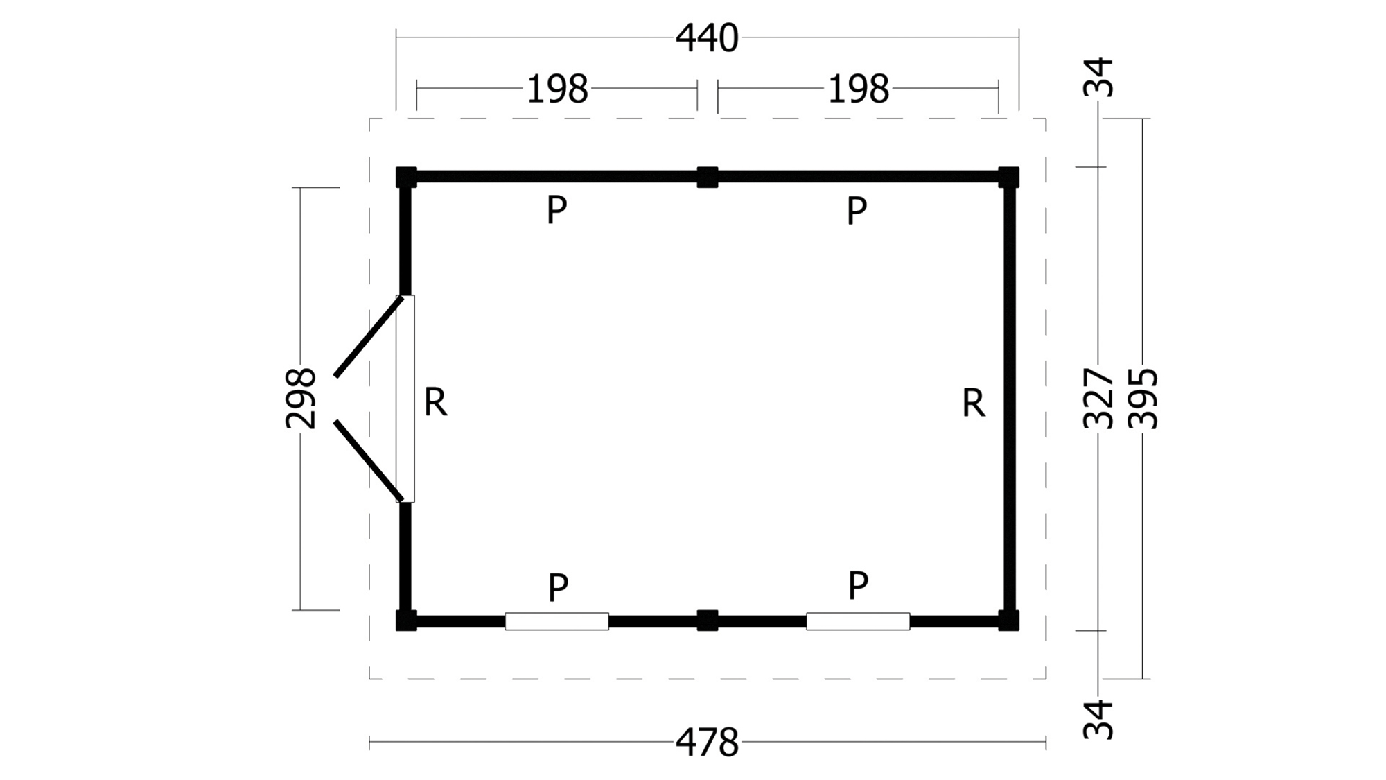 Hamar L Type 4 Douglas Gedroogd Potdekselplank blank