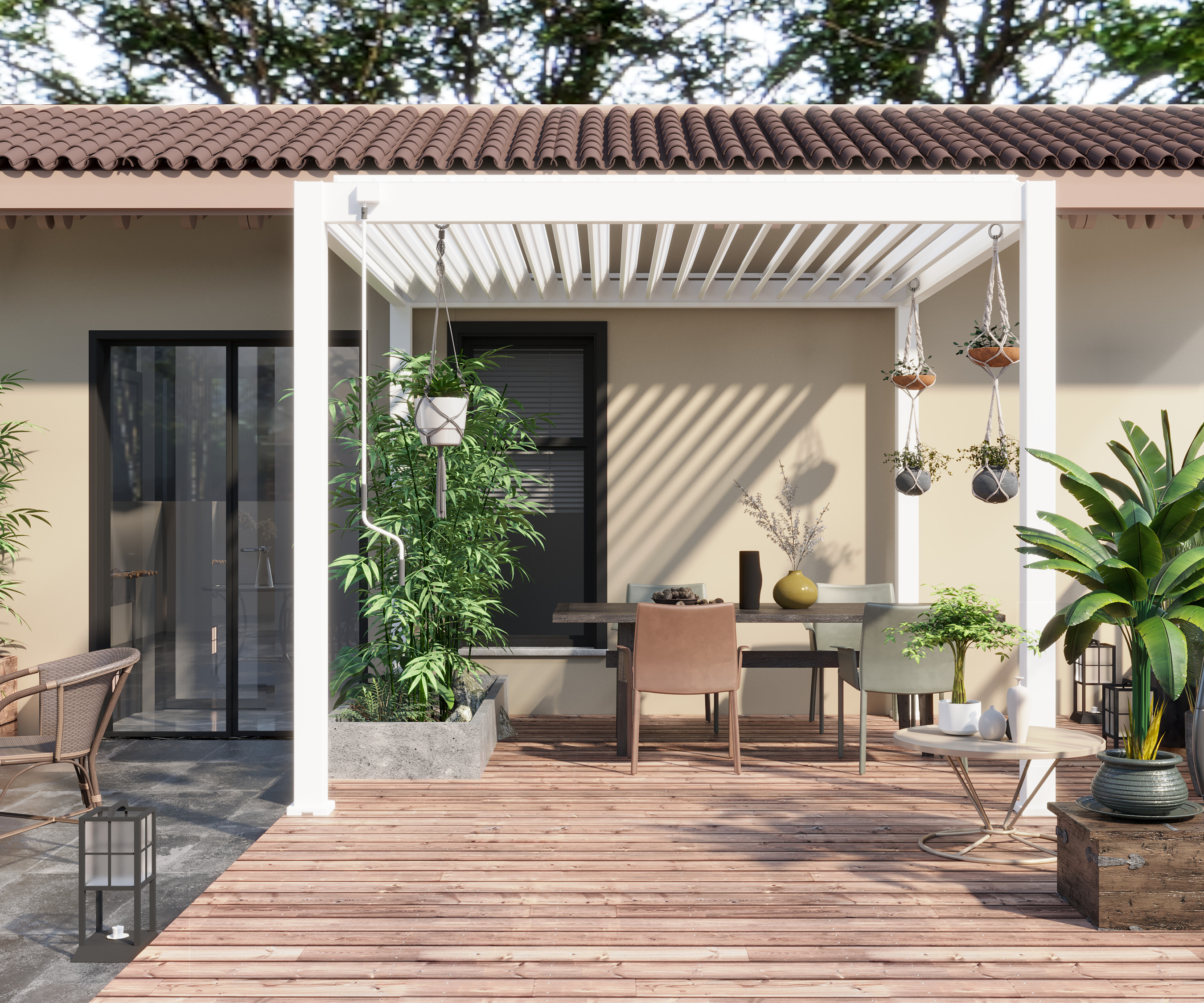 Hoofdafbeelding Aluminium overkapping Toronto vrijstaand 360 x 400 x 255 cm wit