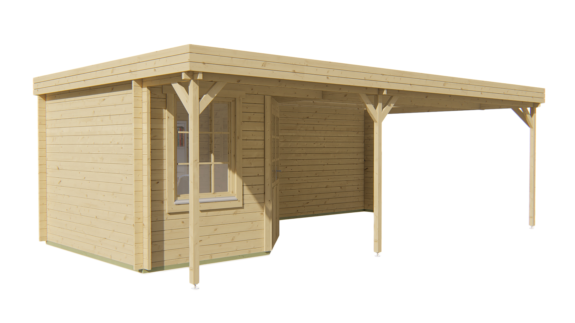 Blokhut - Tuinhuis Annette | 40 mm | vuren bruin geïmpregneerd Blokhut - Tuinhuis Annette | 40 mm | vuren bruin geïmpregneerd