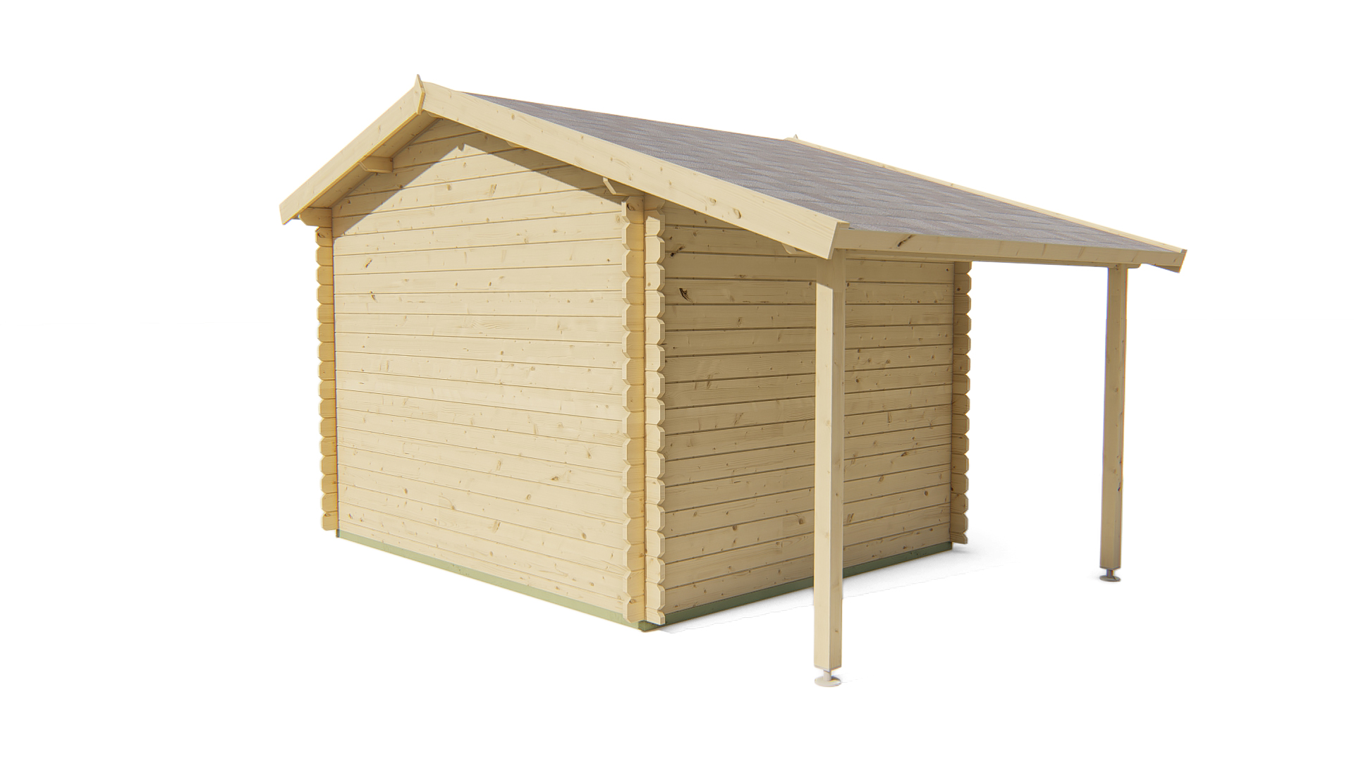 Blokhut - Tuinhuis Lars | 28 mm | vuren groen geïmpregneerd Blokhut - Tuinhuis Lars | 28 mm | vuren groen geïmpregneerd