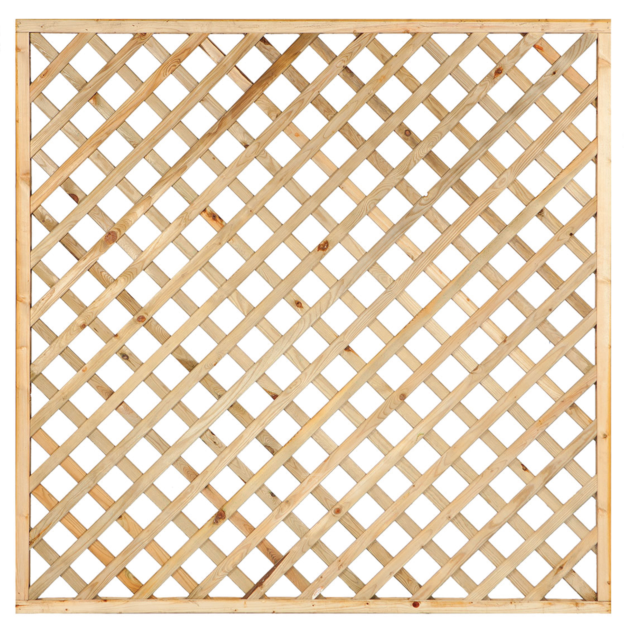 Trellis met lijst, diagonale lamellen grenen groen geïmpregneerd H180 x B180 cm