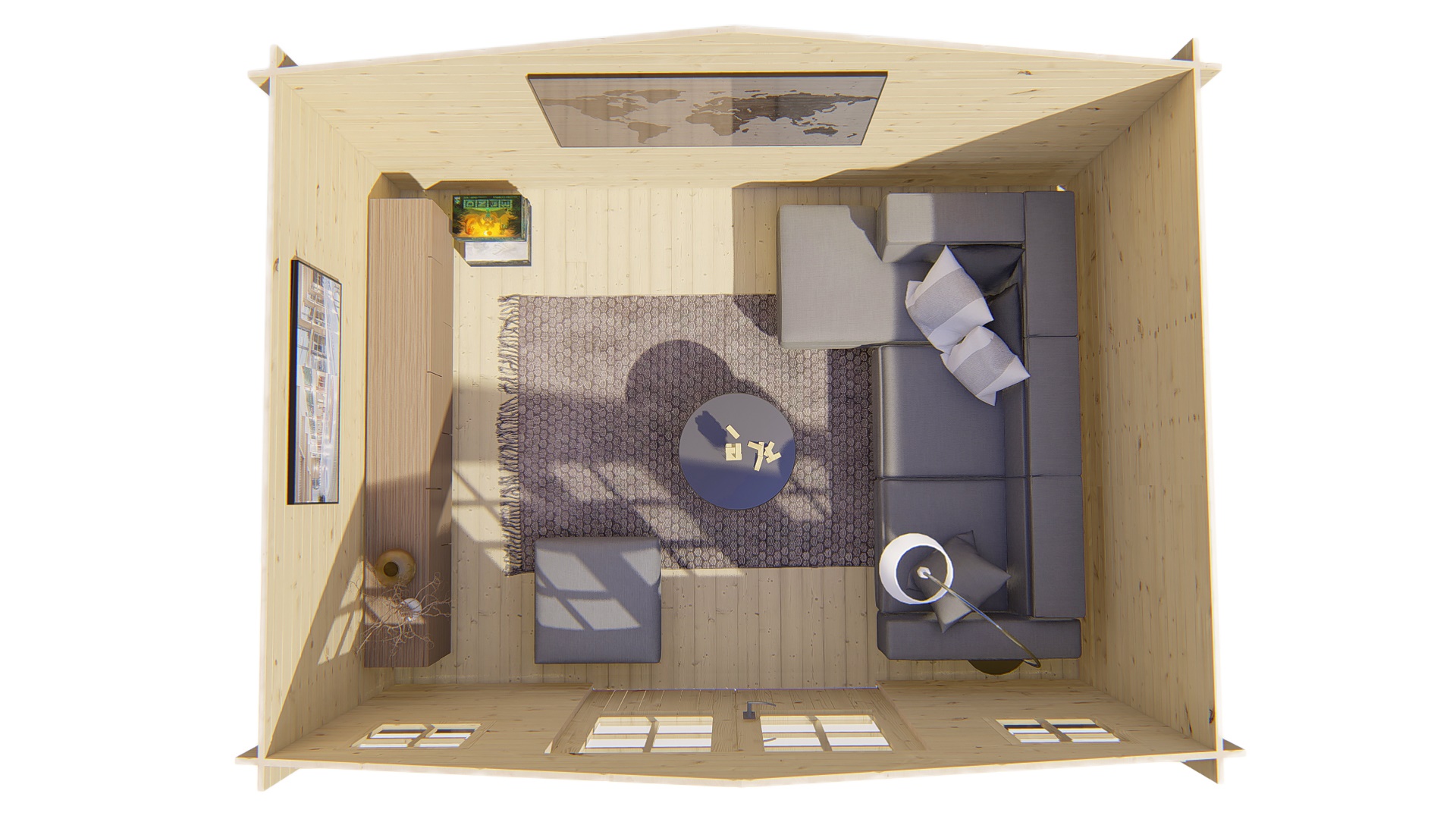 Blokhut - Tuinhuis Juha | 28 mm | vuren bruin geïmpregneerd Blokhut - Tuinhuis Juha | 28 mm | vuren bruin geïmpregneerd