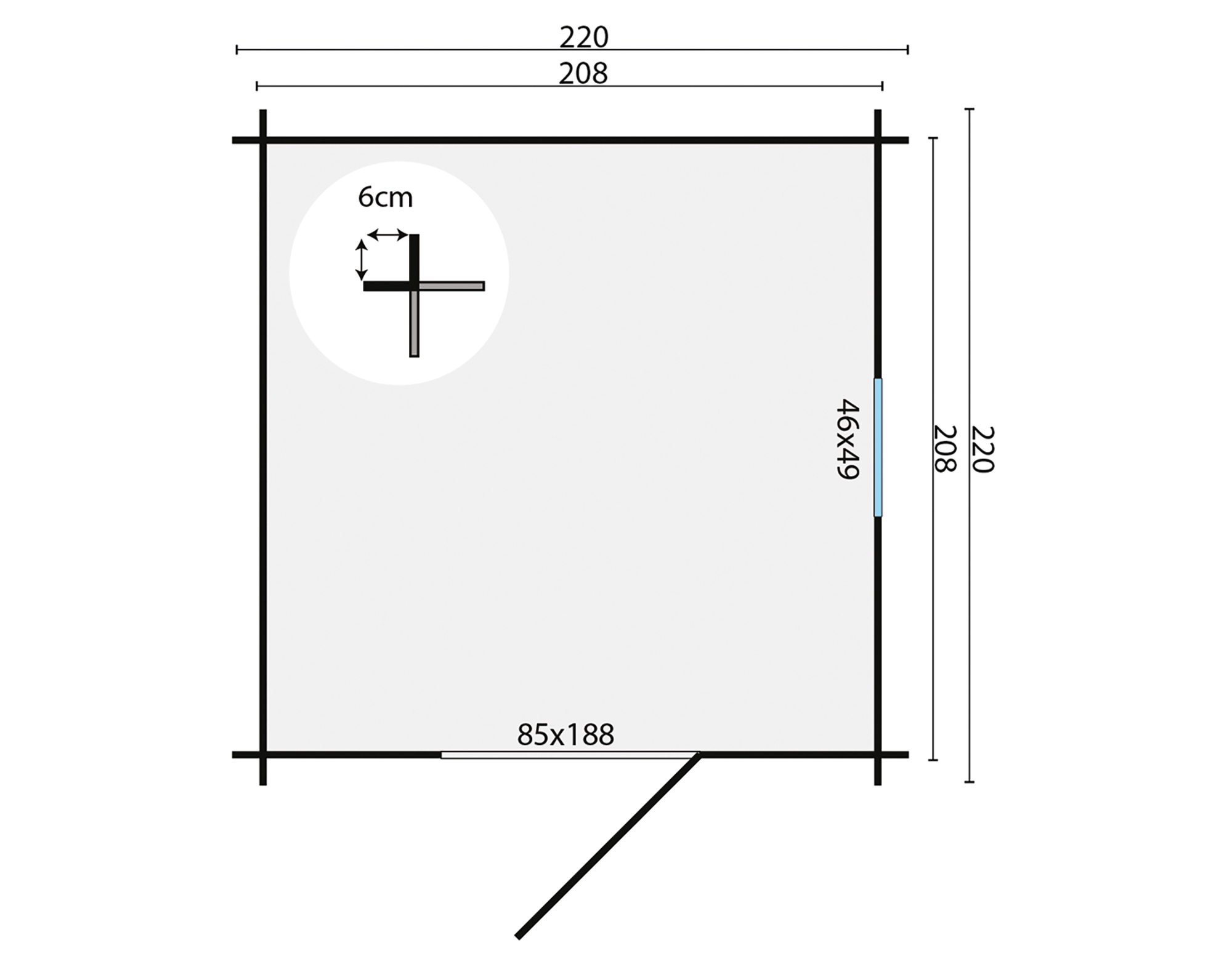 Blokhut - Tuinhuis Eigo | 19 mm | vuren Red Class Wood geïmpregneerd