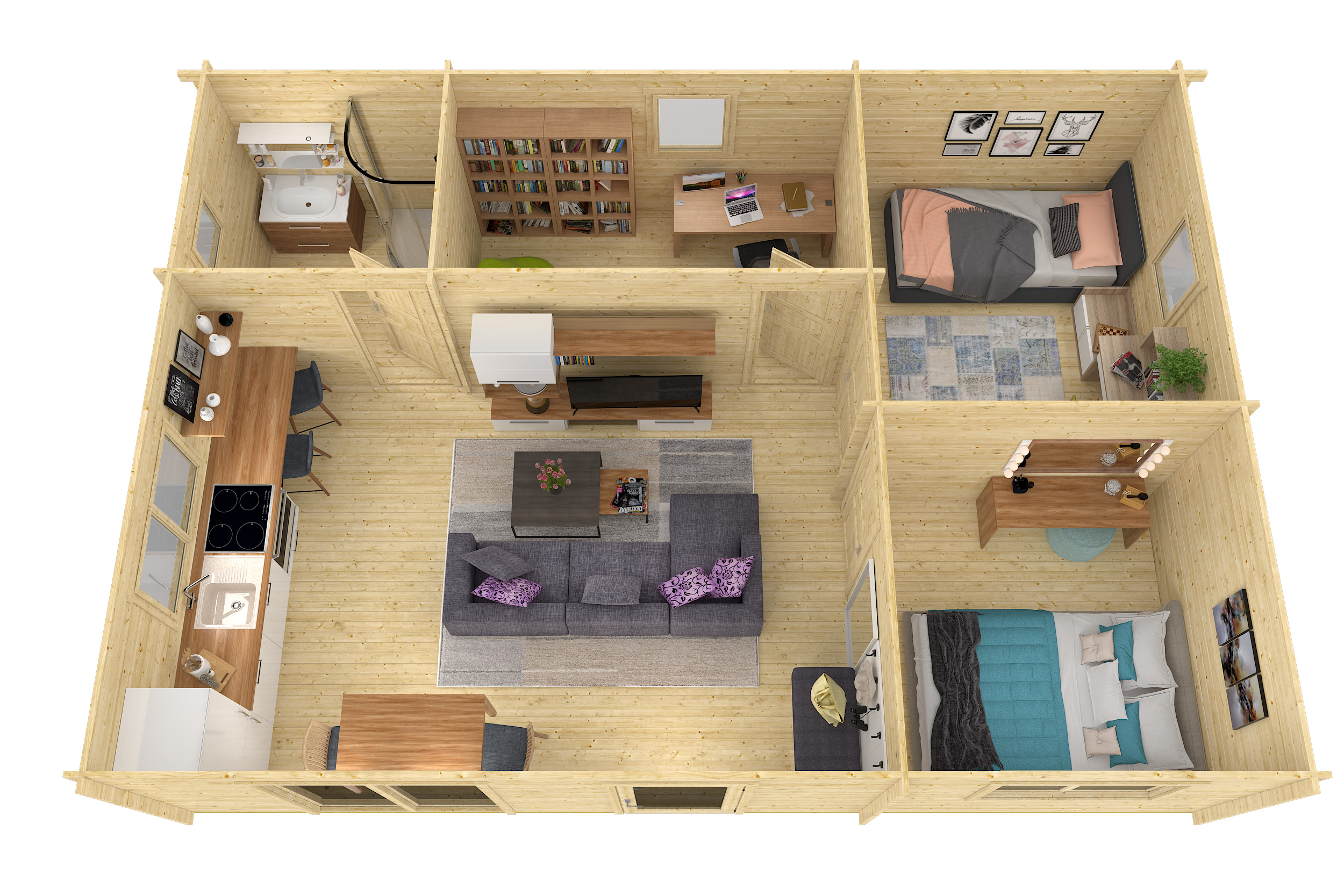 Blokhut - Tuinhuis Las Palmas | 44 mm | onbehandeld