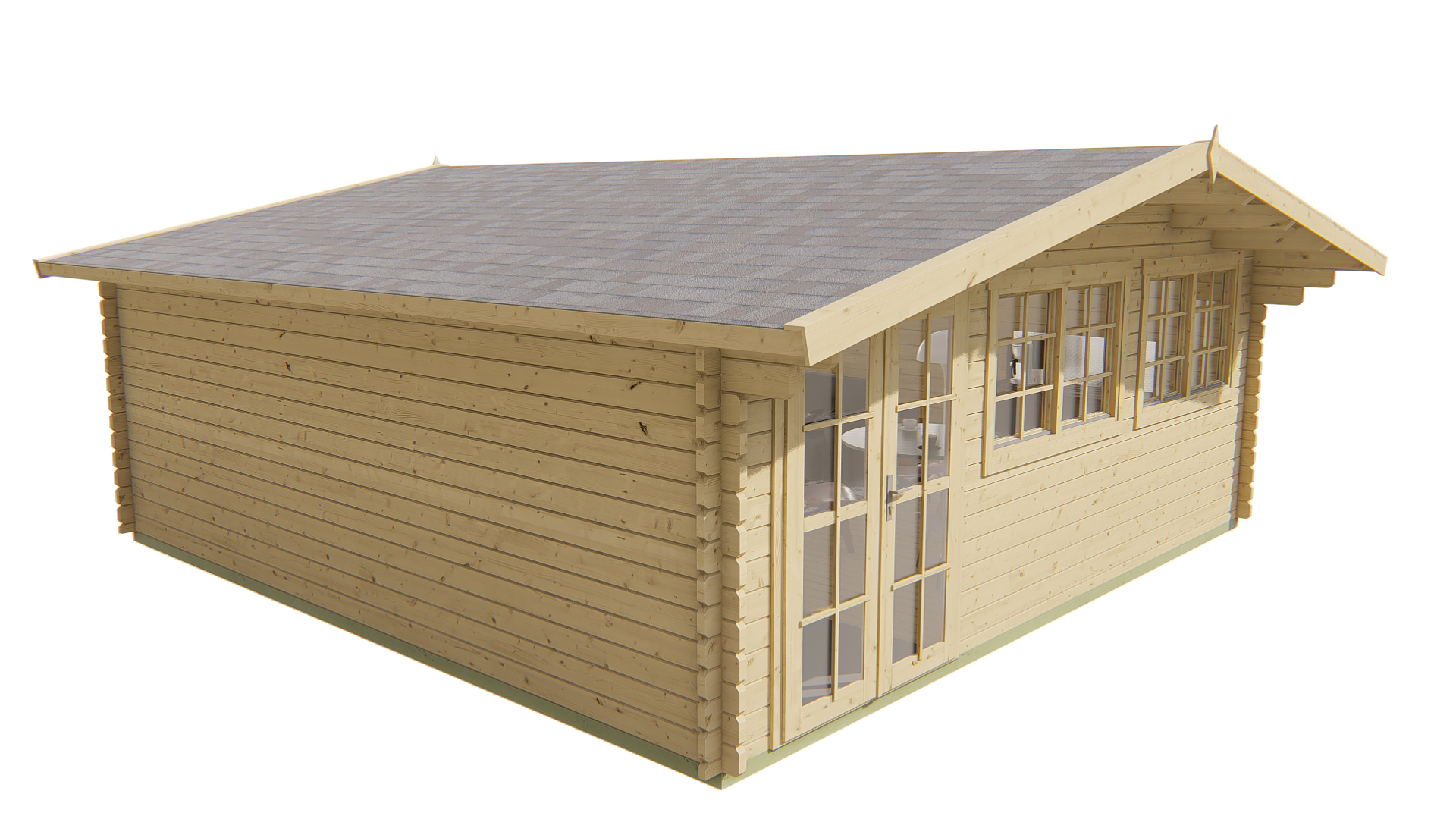 Blokhut - Tuinhuis Helle | 44 mm | vuren grijs geïmpregneerd