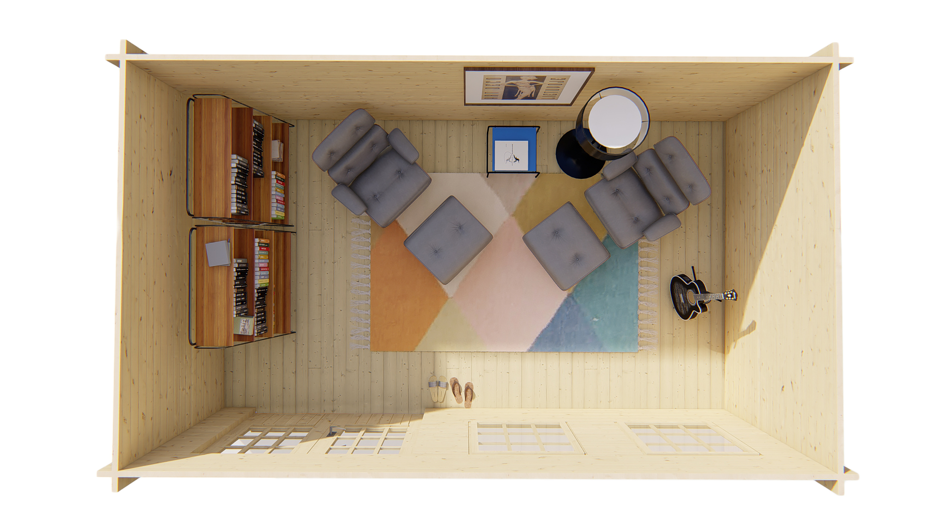 Blokhut - Tuinhuis Sadie | 40 mm | honinggeel geïmpregneerd Blokhut - Tuinhuis Sadie | 40 mm | honinggeel geïmpregneerd