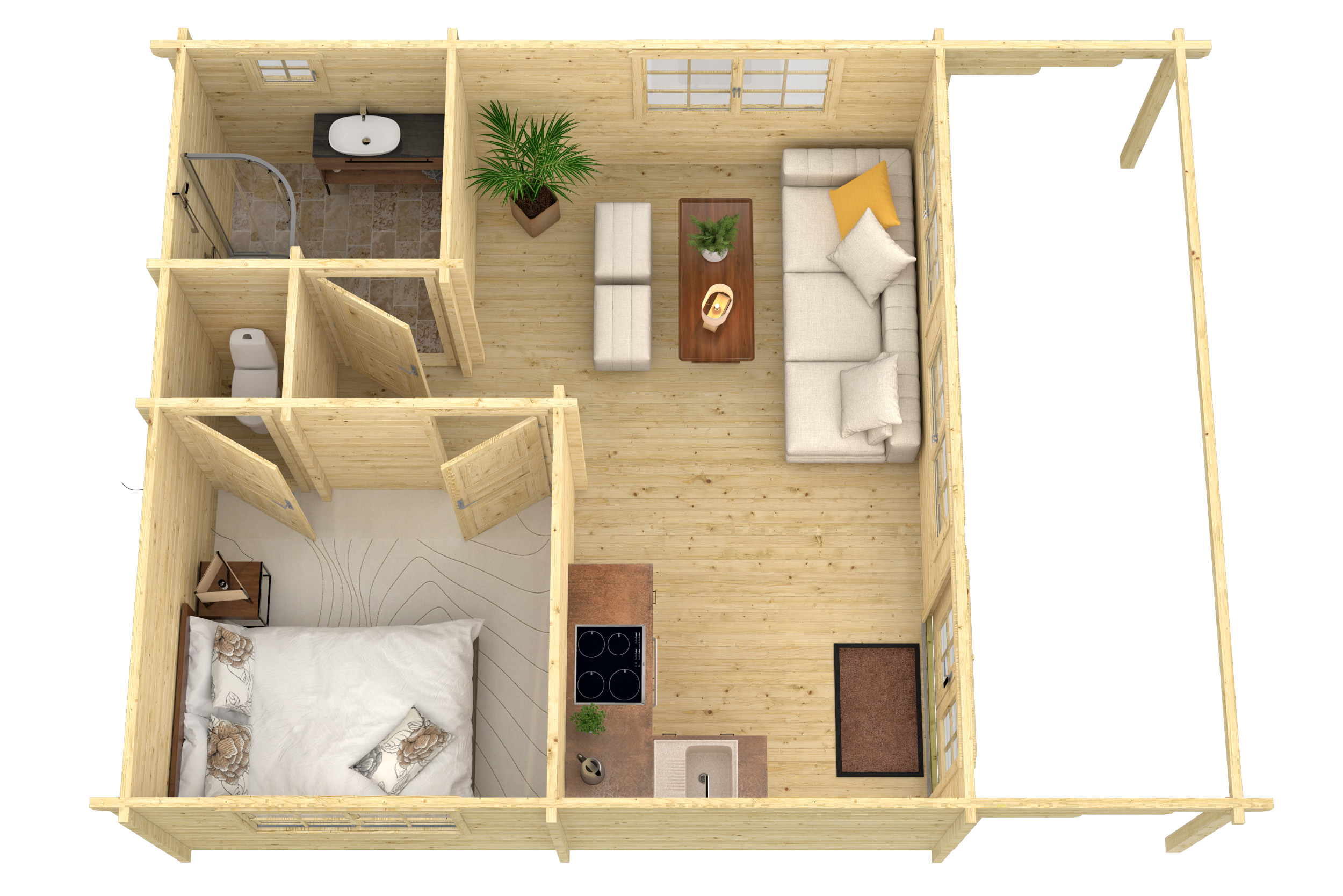 Blokhut - Tuinhuis Jackson | 70 mm | onbehandeld Blokhut - Tuinhuis Jackson | 70 mm | onbehandeld