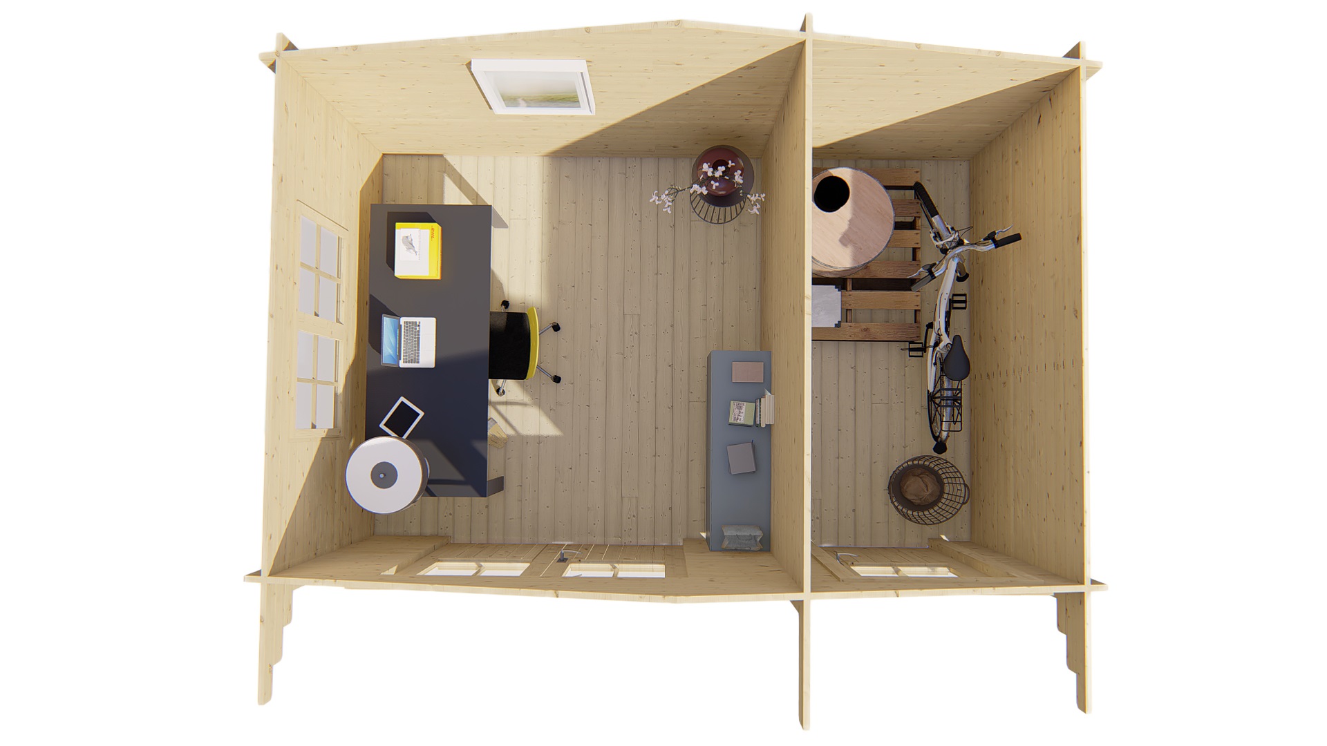 Blokhut - Tuinhuis Fraga | 34 mm | vuren bruin geïmpregneerd Blokhut - Tuinhuis Fraga | 34 mm | vuren bruin geïmpregneerd