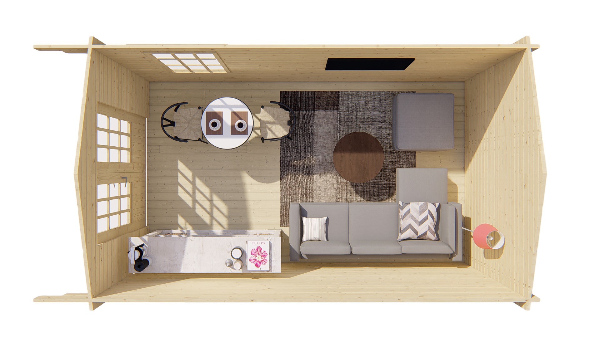 Blokhut - Tuinhuis Julia | 40 mm | vuren onbehandeld Blokhut - Tuinhuis Julia | 40 mm | vuren onbehandeld