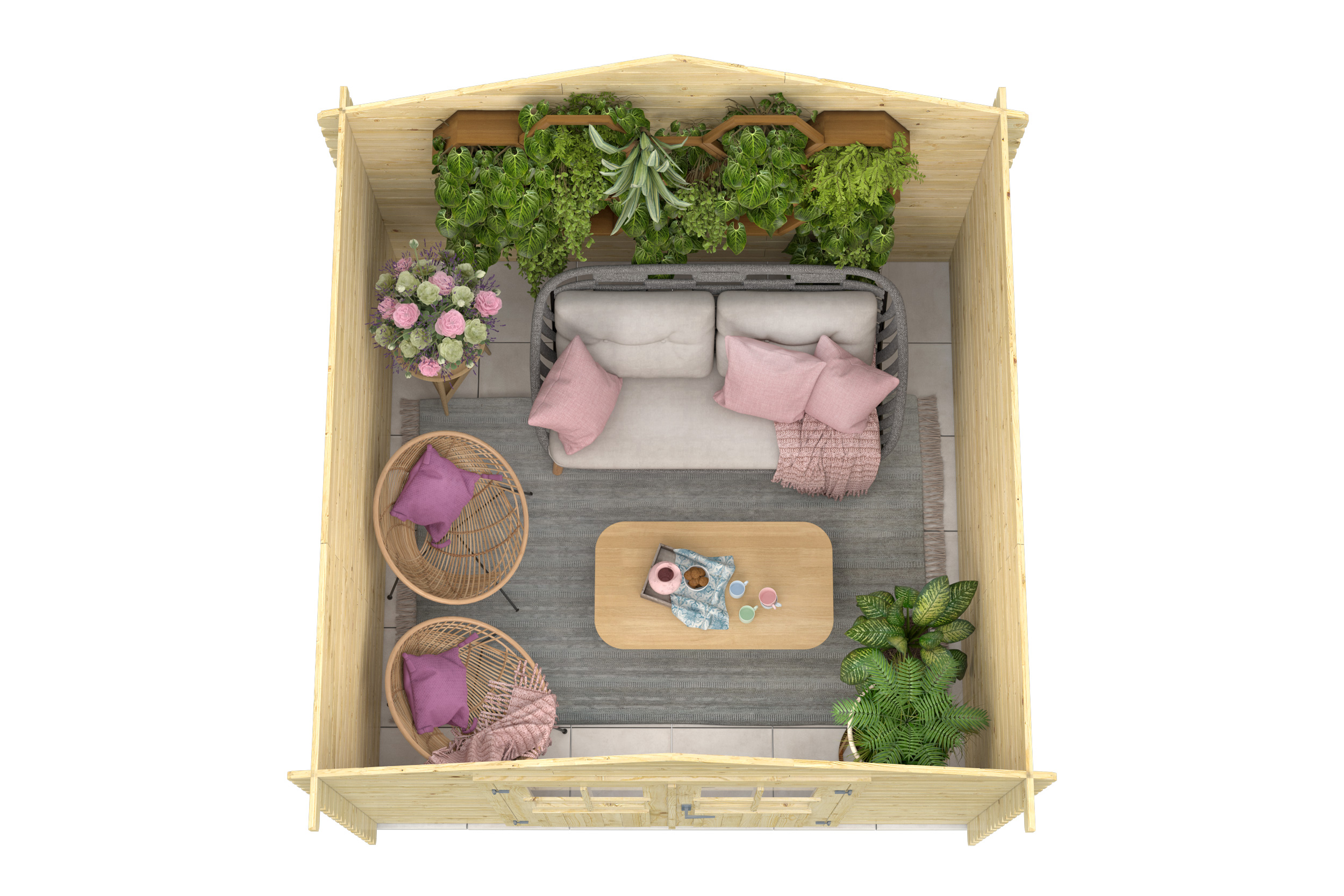 Blokhut - Tuinhuis Noja | 28 mm | onbehandeld