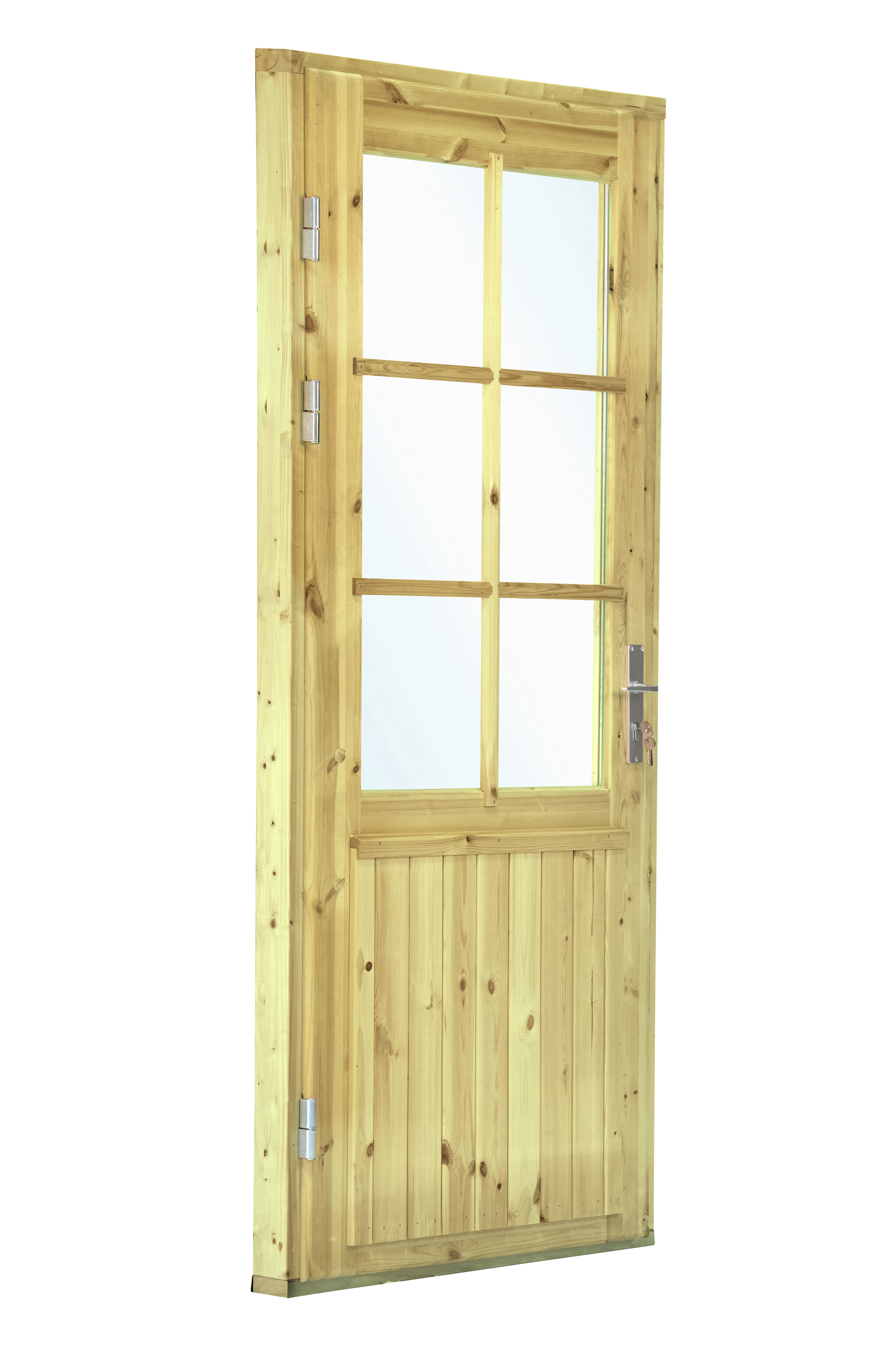 Deur enkel met raam XXL LS vuren, 106,5 x 215 cm | groen geïmpregneerd