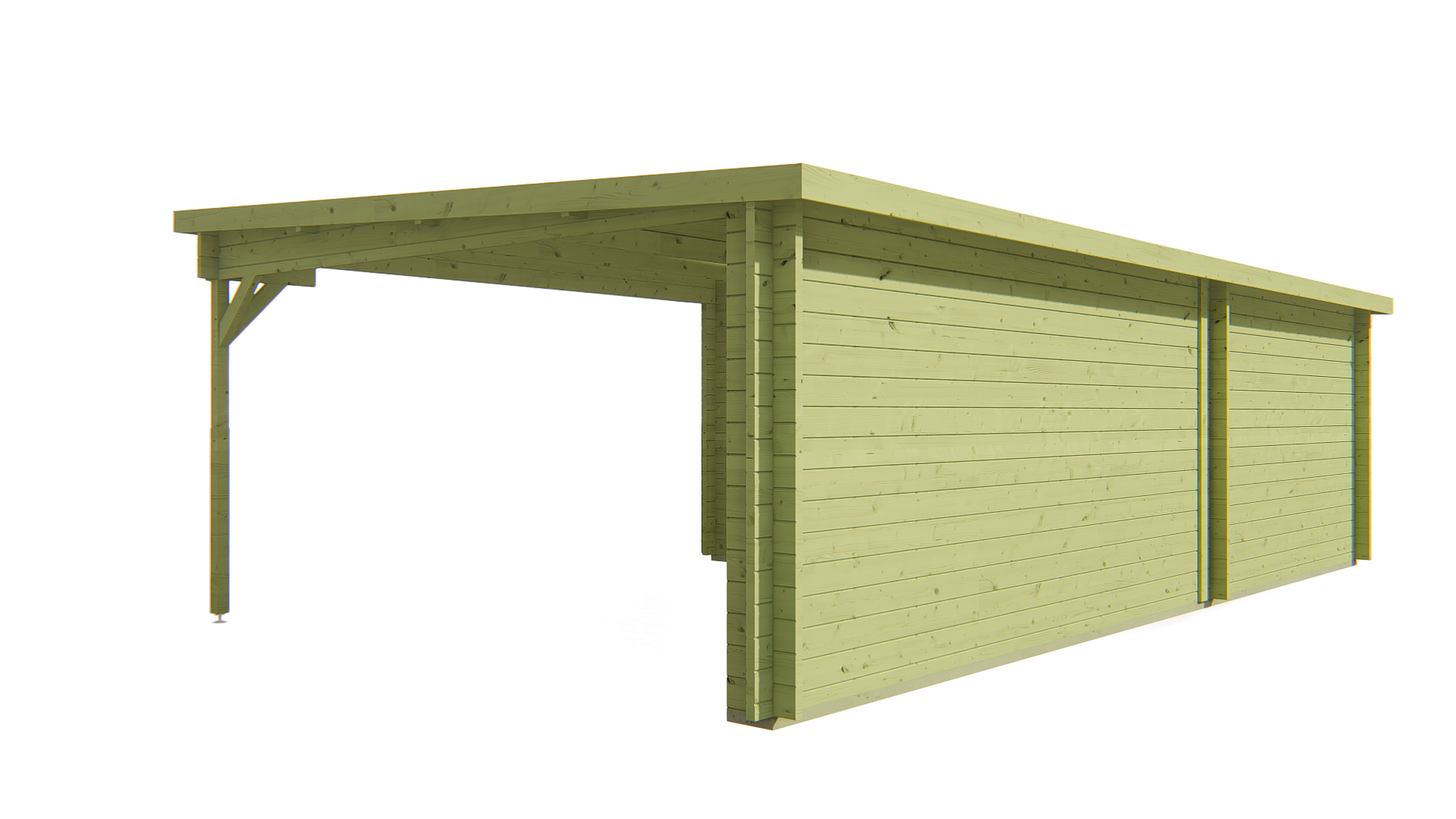 Anton Garden Shed - Log Cabin | 40mm | impregnated green