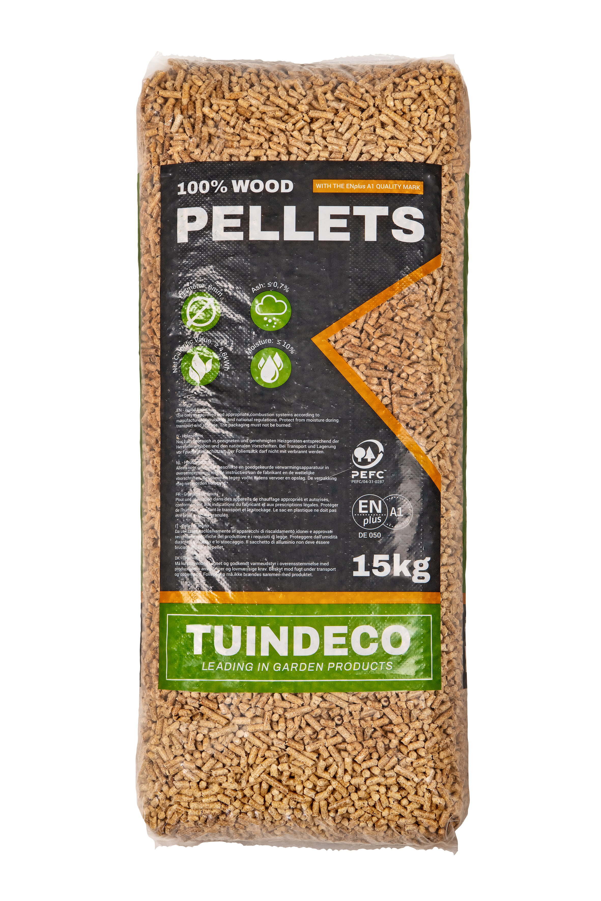 Hoofdafbeelding Houtpellets 6 mm A1 EN plus zak van 15 kg