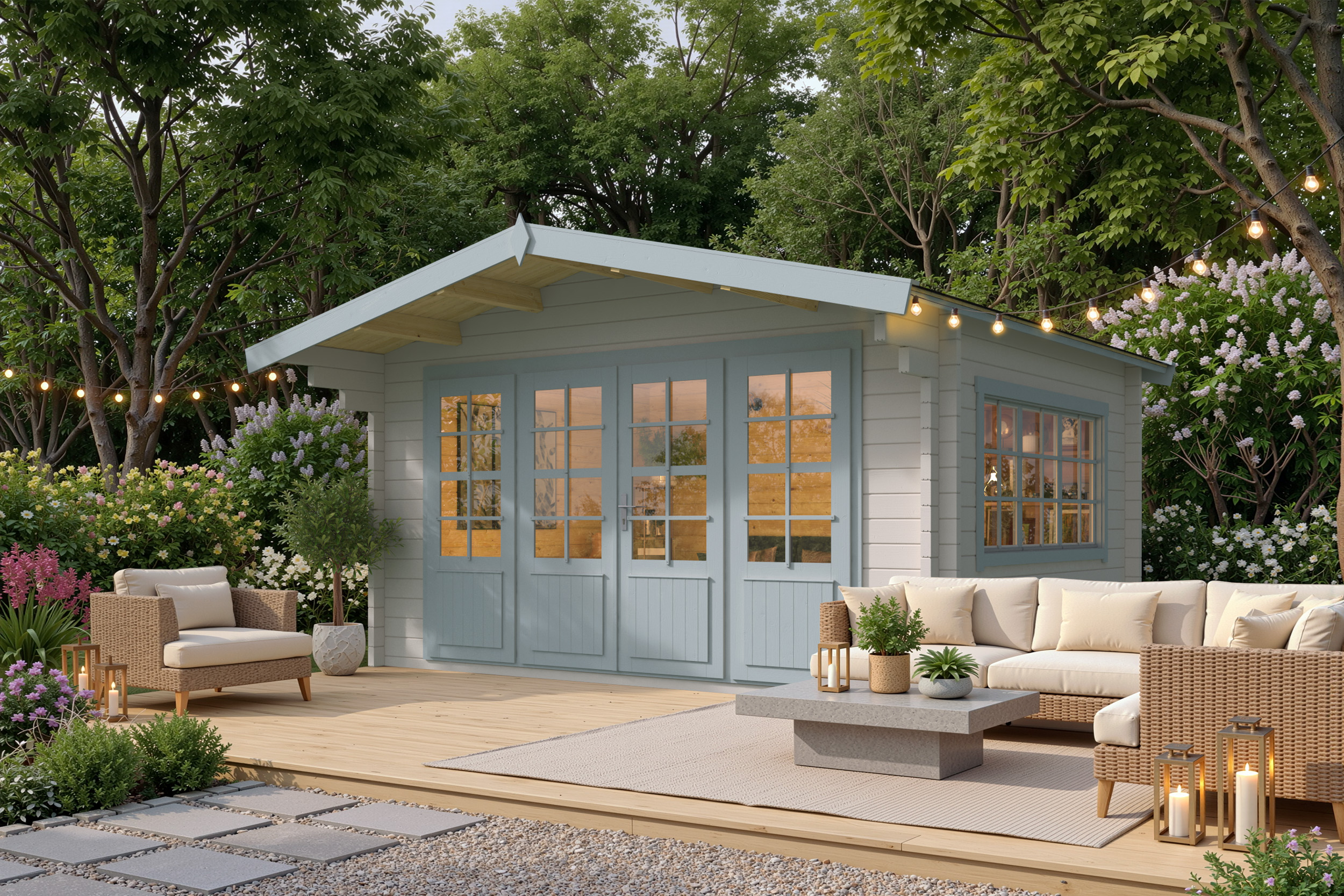 Blokhut - Tuinhuis Blackpool | 58 mm | vuren onbehandeld