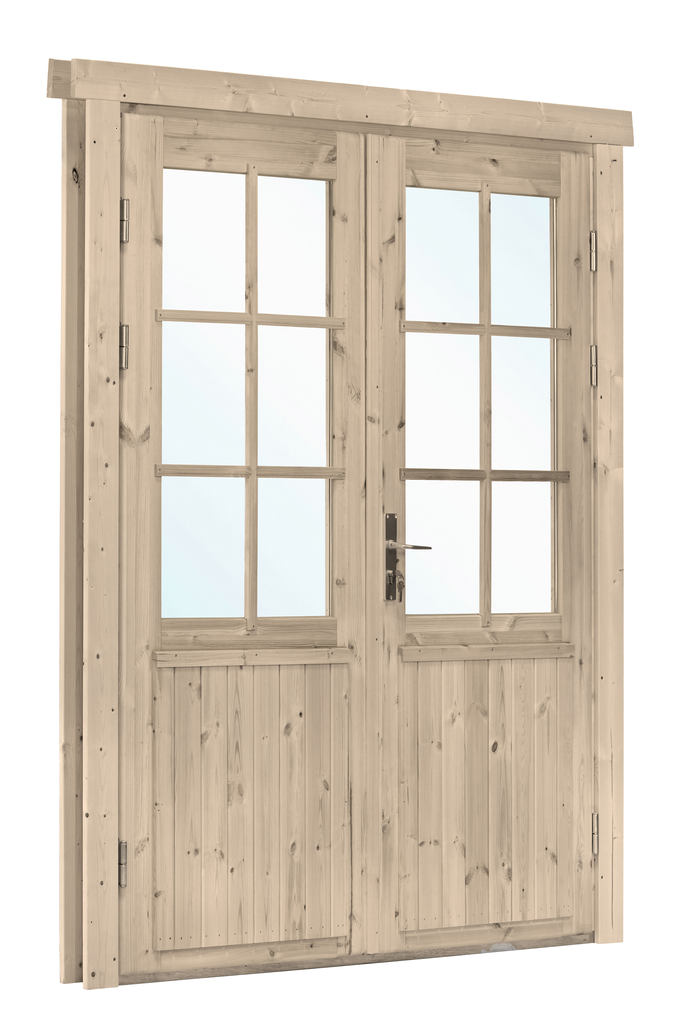 Dubbele deur+kozijn dubbel glas Deur XL 174 x 209 cm rechtsdraaiend | grijs geïmpregneerd