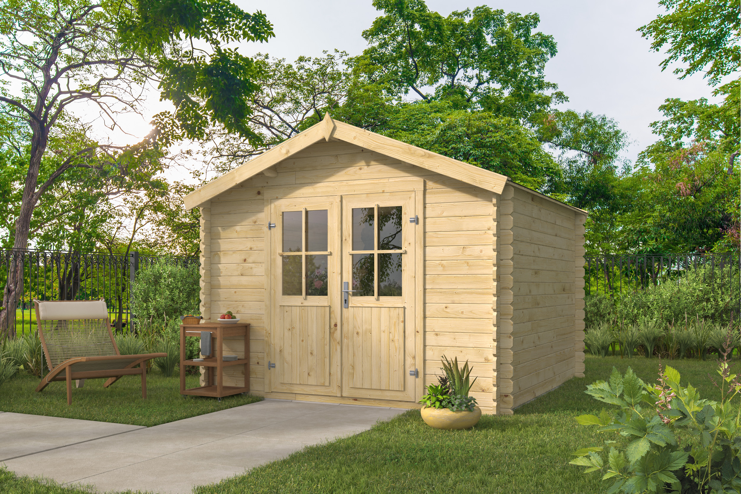 Blokhut - Tuinhuis Noja | 28 mm | onbehandeld