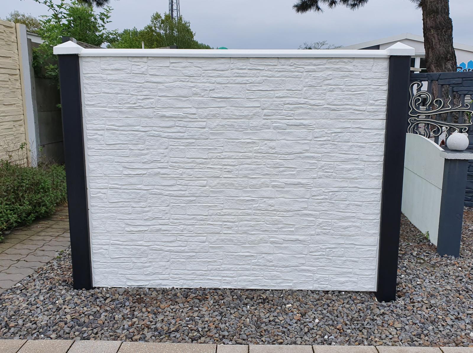 Berton©-motiefplaat smal wit/grijs H26 x D3,5 x L184 cm nostalgiemotief Berton©-motiefplaat smal wit/grijs H26 x D3,5 x L184 cm nostalgiemotief