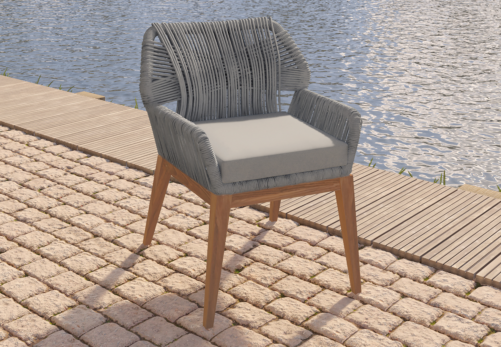 Teak chair Granada with cushion (set of 2 chairs)