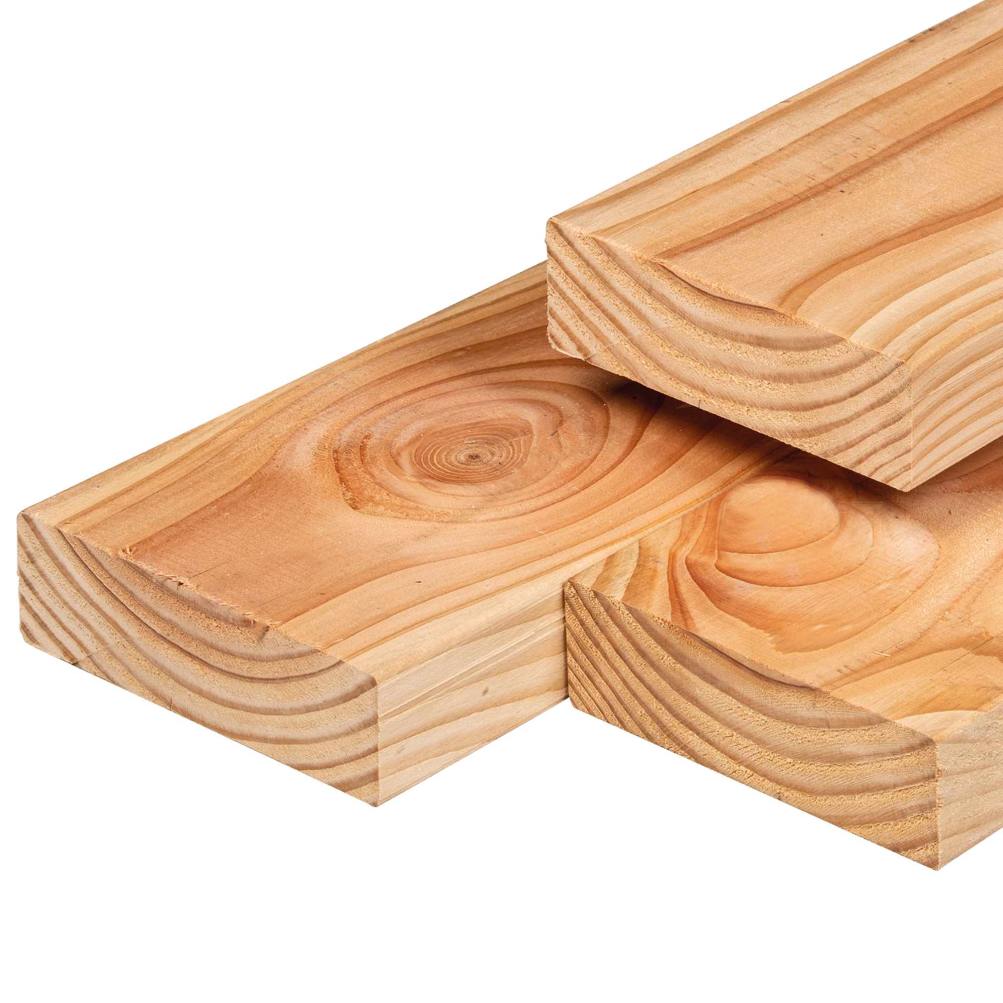 Douglas ligger 6,5 x 21,0 x 400 cm, gedroogd, geschaafd, 4 ronde hoeken