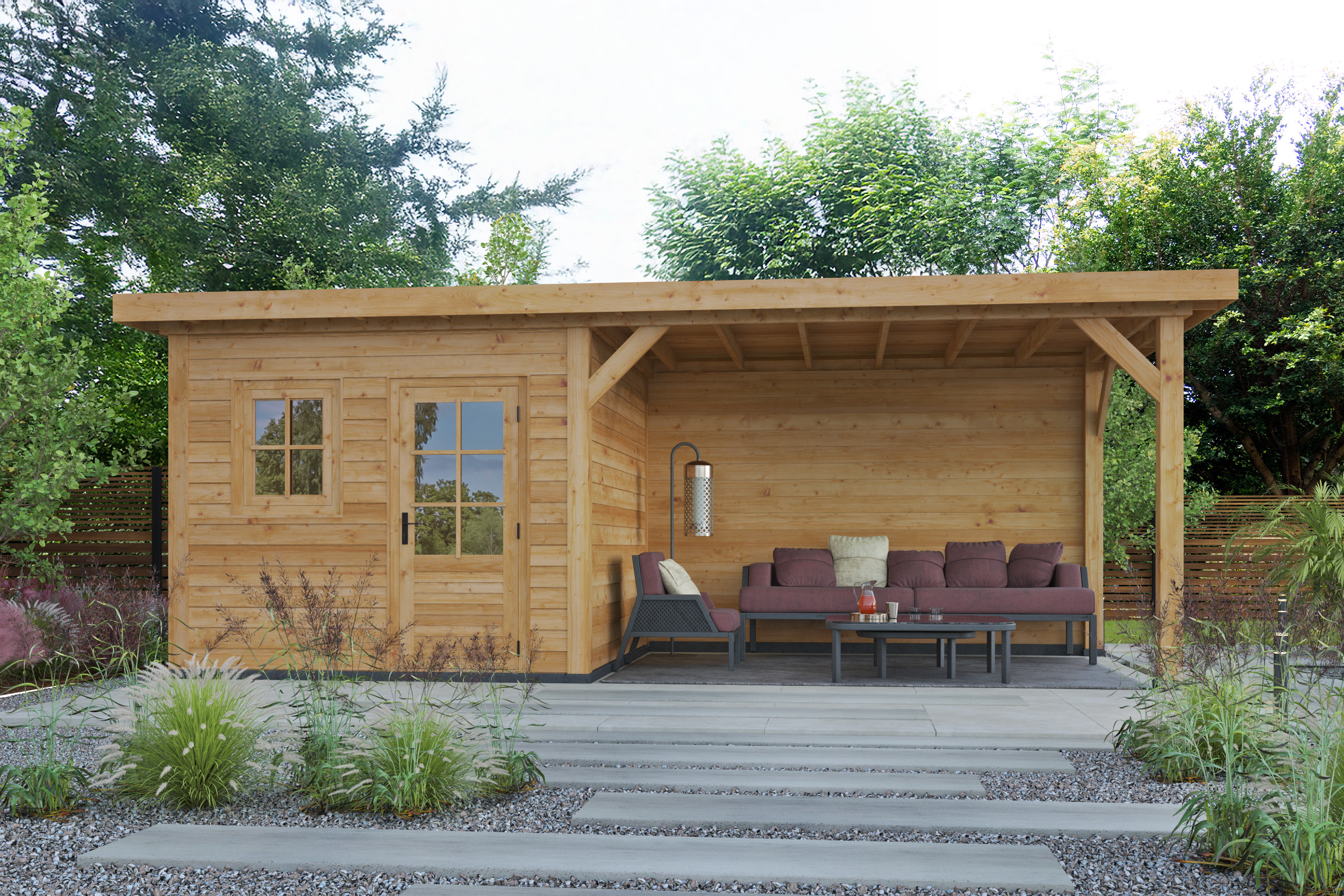 DHZ Plat dak Holten geschaafd douglas 300 x 300+390 cm