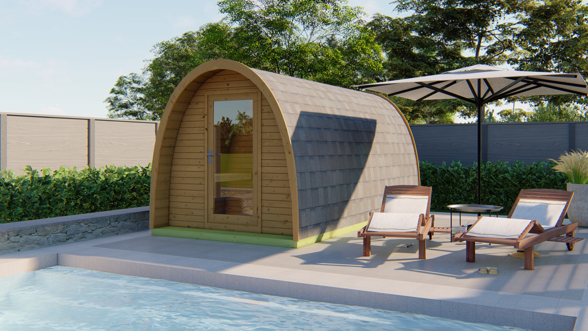 POD sauna 480cm - Thermowood Tolva