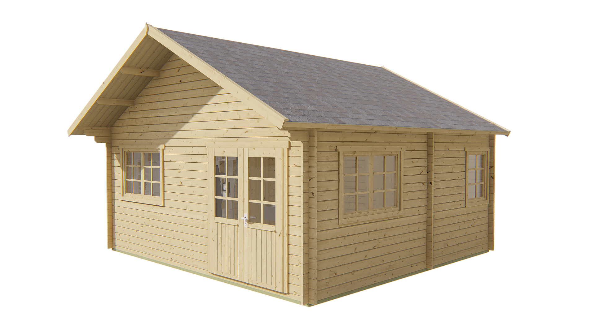 Blokhut - Tuinhuis Big Llanes | 44 mm | grijs geïmpregneerd